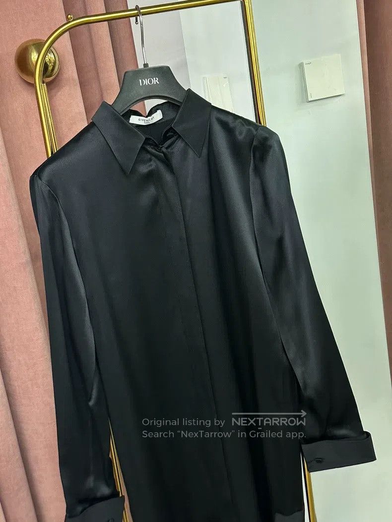 Givenchy Givenchy Black Silk Shirt Dress Maxi Dress Size M / US 6-8 / IT 42-44 - 2 Thumbnail