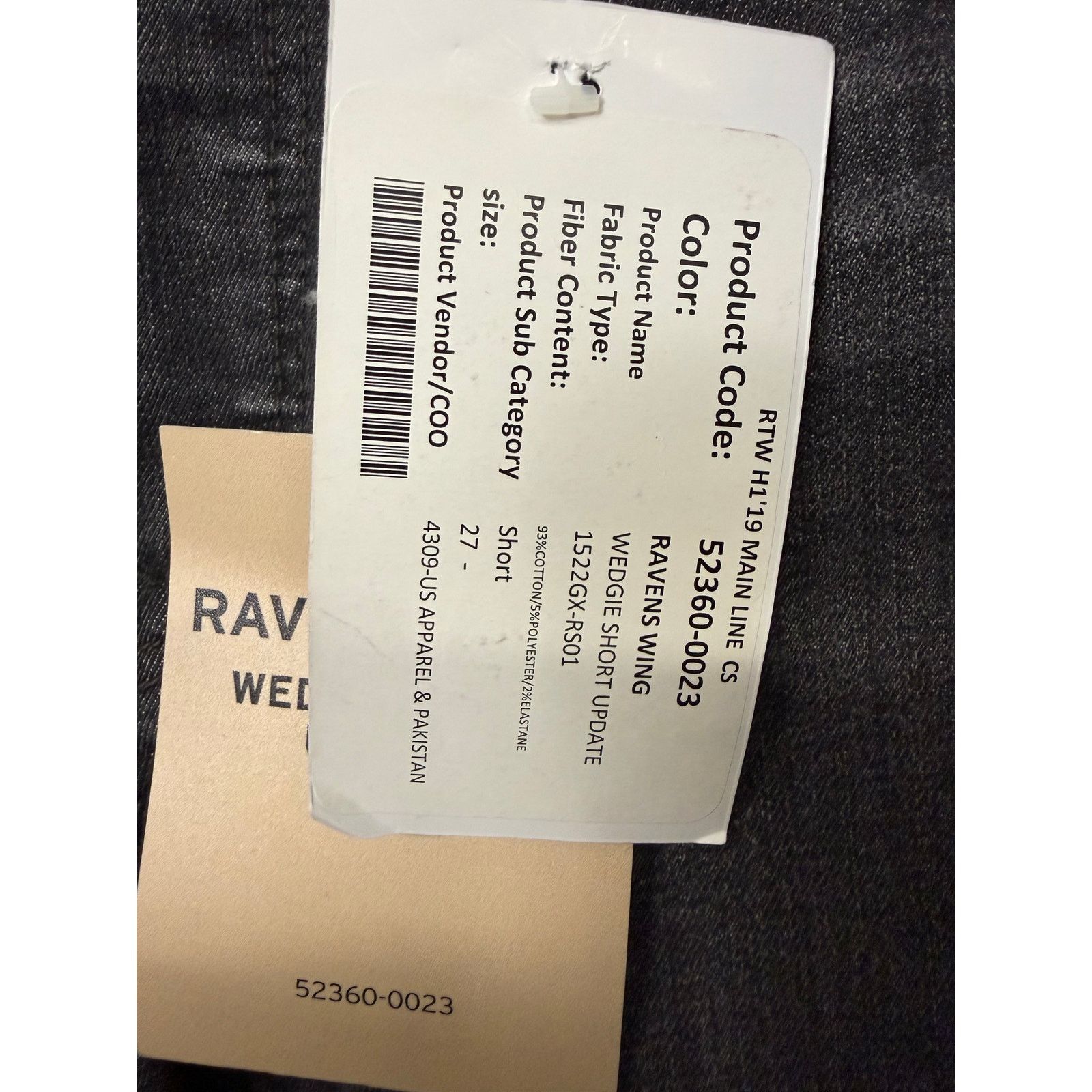 Levi's Levi’s Wedgie Shorts Ravens Wing Black Sz 27 Sample Size 27" / US 4 / IT 40 - 3 Thumbnail