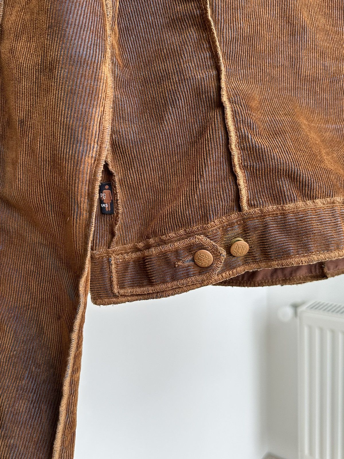 Jean Paul Gaultier Vintage Jean Paul Gaultier Rust Corduroy Blue Brown jacket Size S / US 4 / IT 40 - 13 Thumbnail