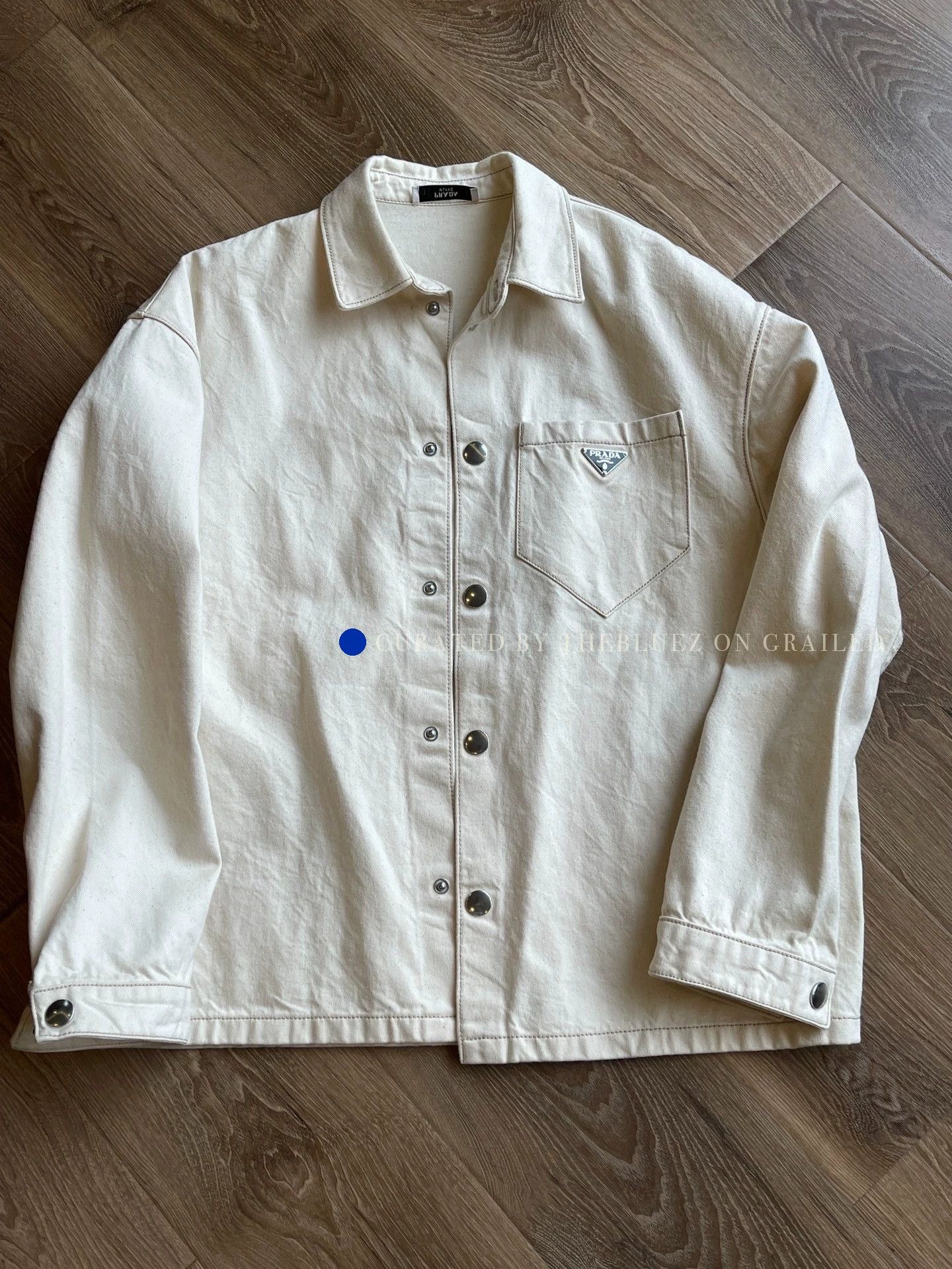 Prada Beige Denim Jacket in Size L Size US L / EU 52-54 / 3 - 1 Thumbnail
