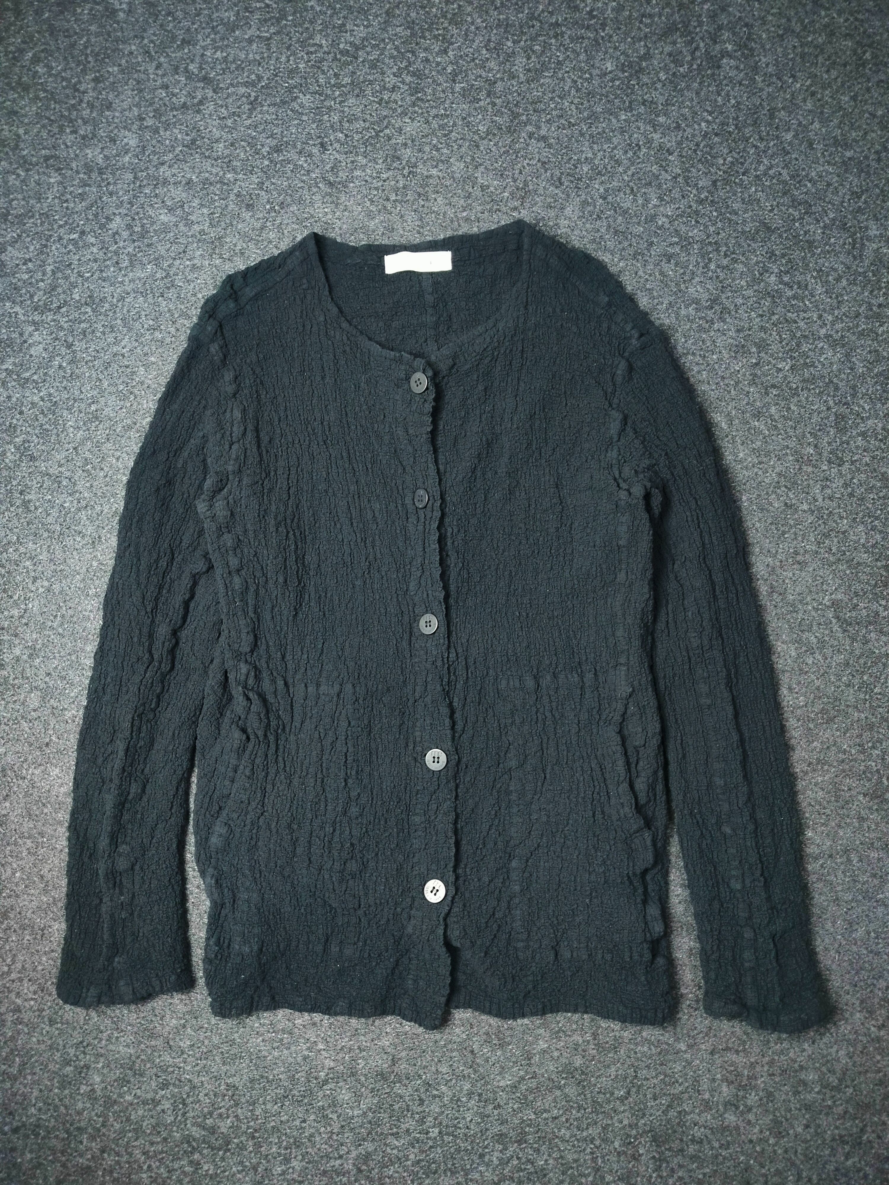 Issey Miyake Issey Miyake Me Cauliflower Pleated Black Cardigan Size ONE SIZE - 1 Thumbnail