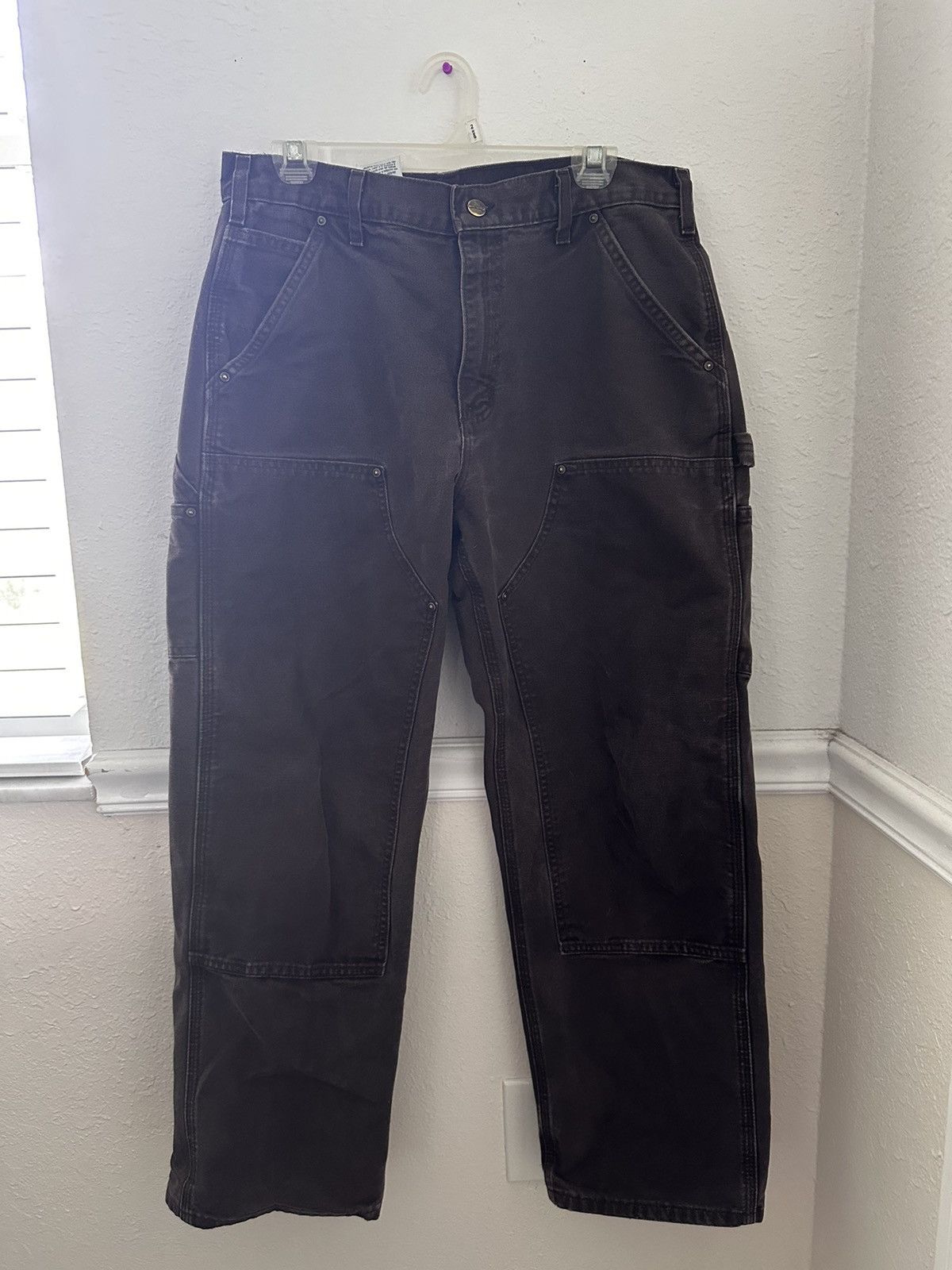 Image of Vintage Carhartt Double Knee Work Pants in Brown, Men's (Size 33)