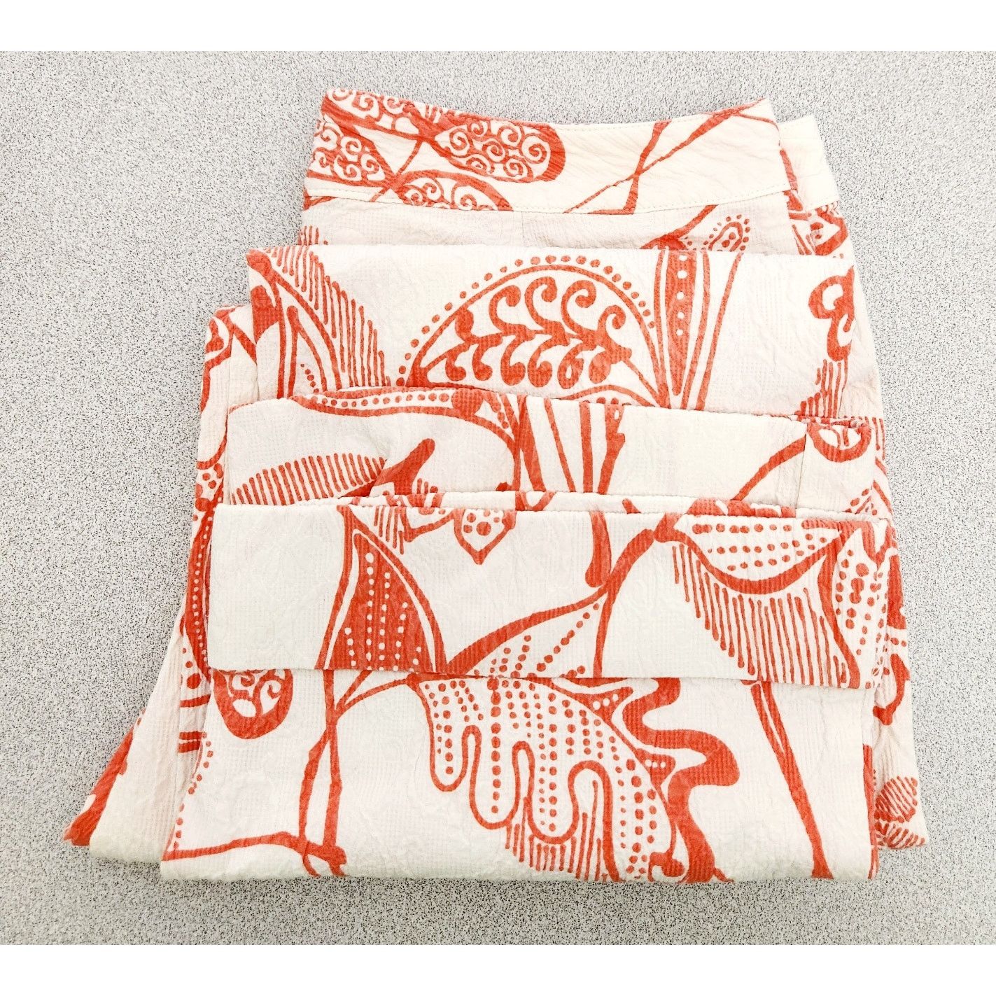 Other Suzette Cream Orange Embozzed Floral Print Cropped Pants 8 Size 30" / US 8 / IT 44 - 5 Thumbnail