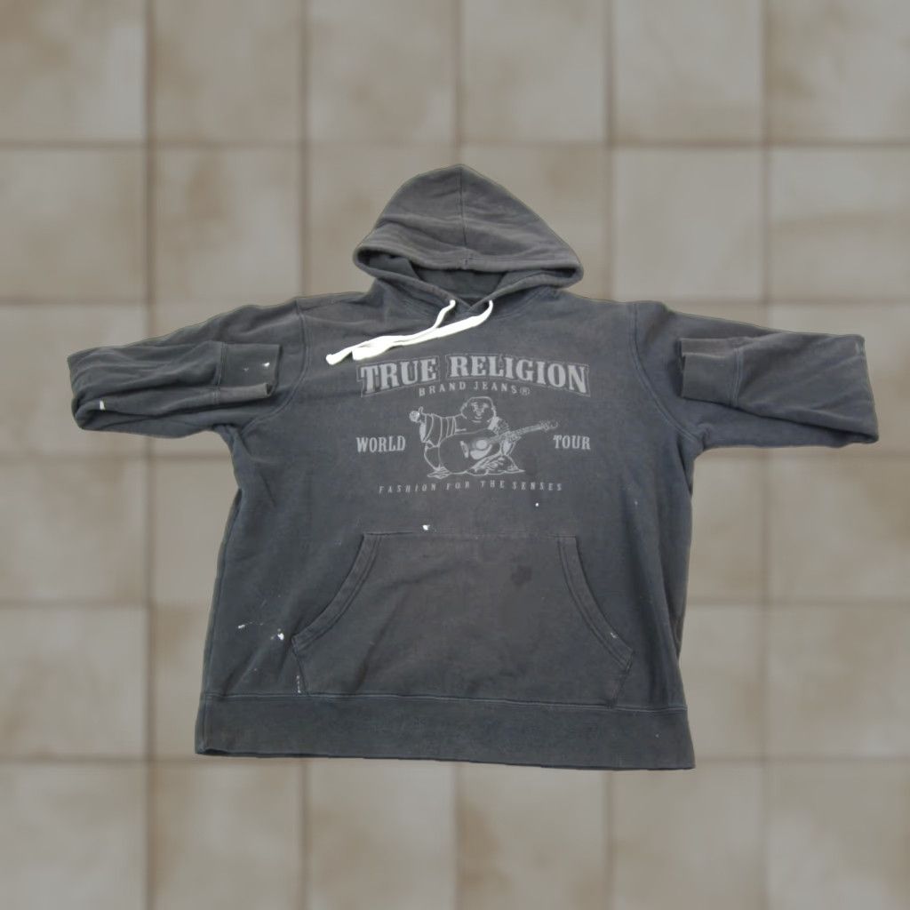 True Religion True Religion Hoodie Mens XL Black World Tour Sweatshirt Fleece Pullover Hooded Pockets Warm Winter Fall Spring Clothing Size US XL / EU 56 / 4 - 1 Thumbnail