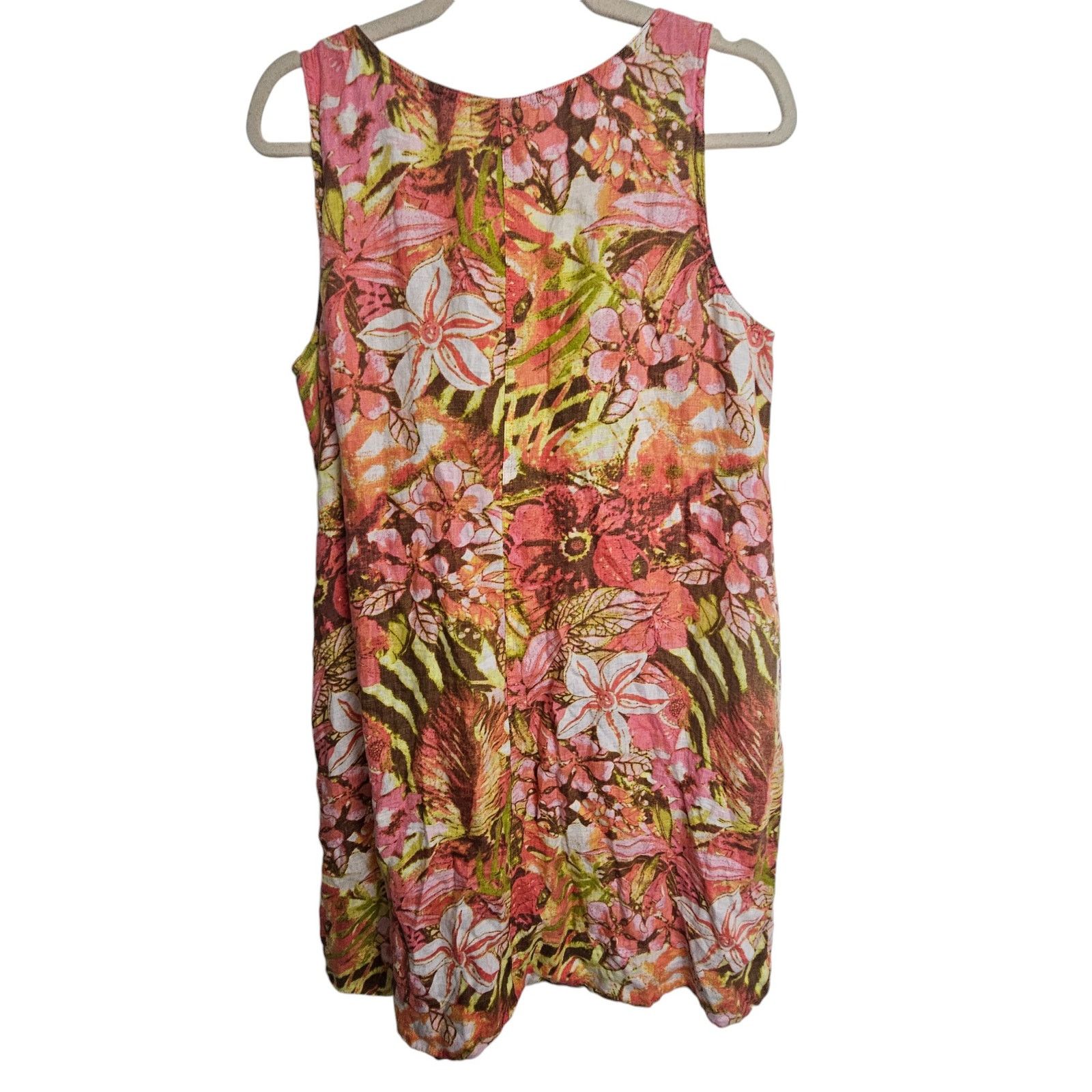 J. Jill J. Jill Womens Floral Linen Mini Dress Sz M Lagenlook Resort Size M / US 6-8 / IT 42-44 - 8 Thumbnail