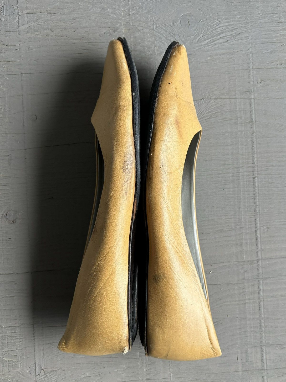 Miu Miu × Prada × Vintage Vintage Miu Miu Flats 90s Leather Slip On Loafer Prada Point Size US 10 / IT 40 - 12 Thumbnail