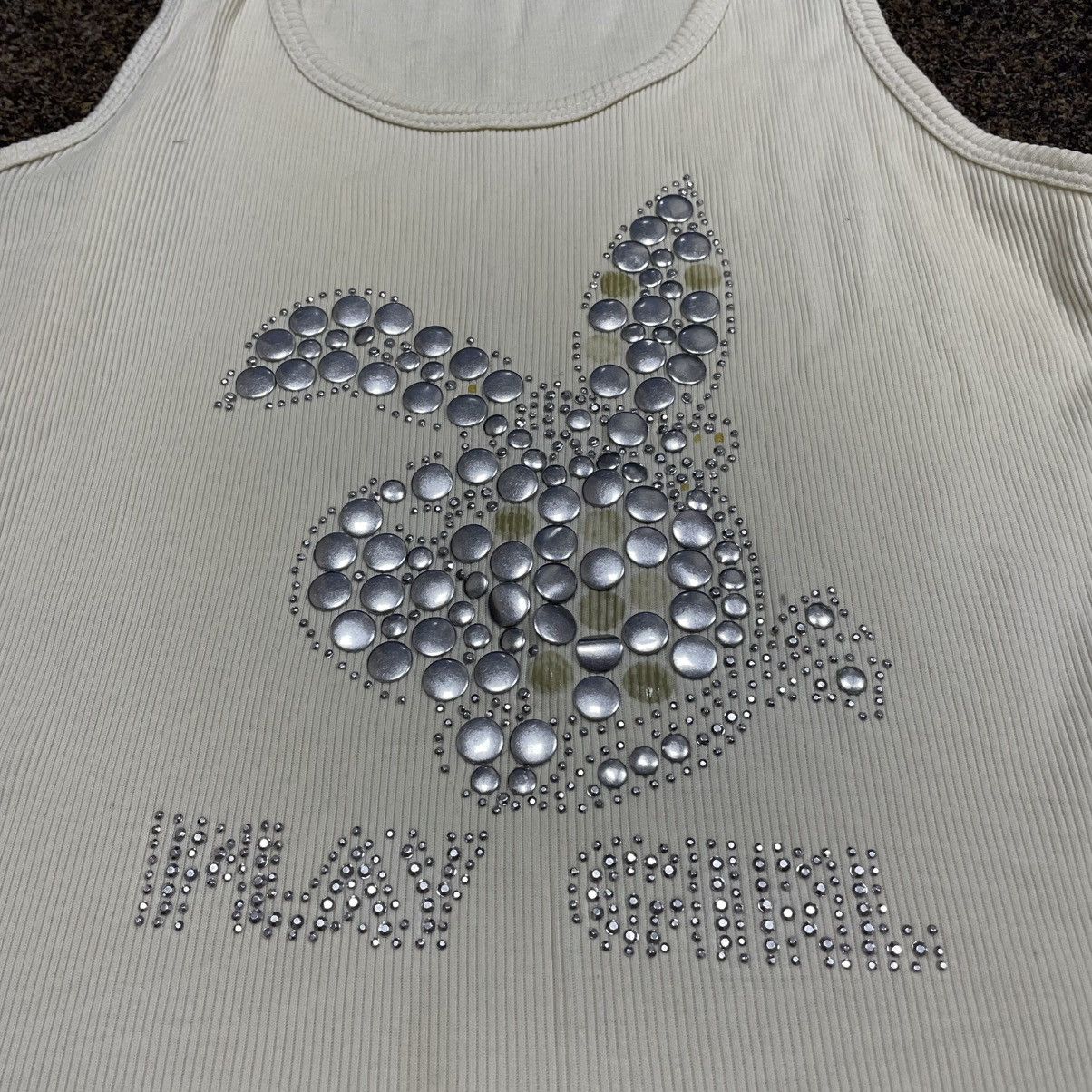 Vintage Vintage 90s Y2K Rhinestone Bunny Graphic Tank Top Rave S Size S / US 4 / IT 40 - 4 Thumbnail