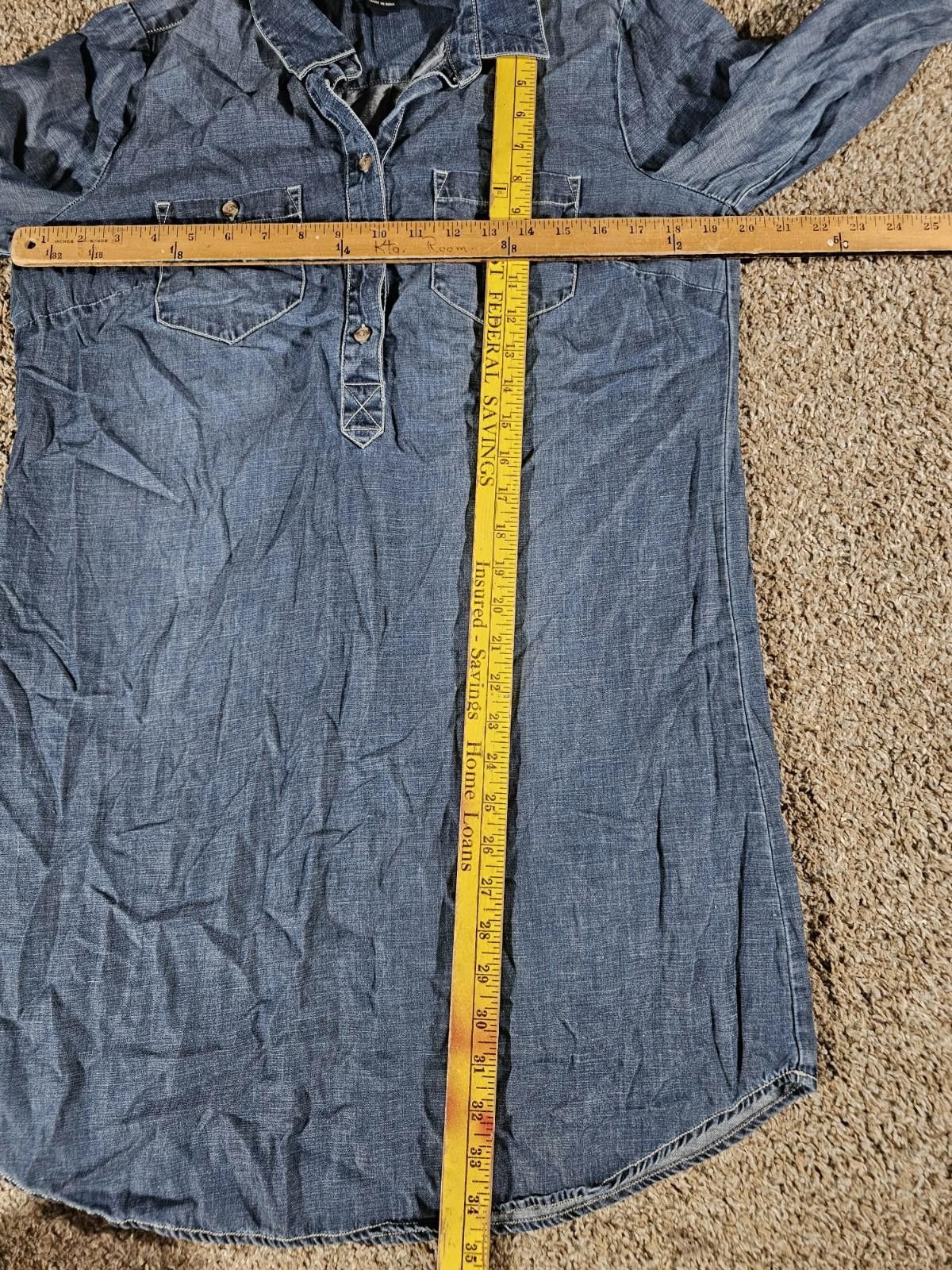 Lucky Brand Lucky Brand Denim Tunic Jean Shirt Dress Long Sleeve Women M Size M / US 6-8 / IT 42-44 - 4 Thumbnail