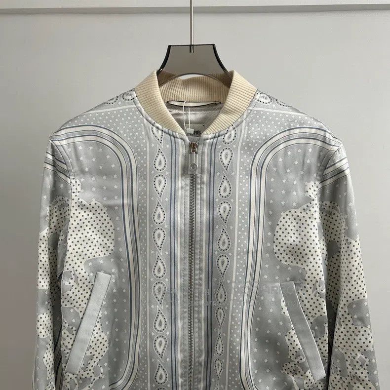 Hermes Hermes Silk Printed Baseball Jacket Size XXS / US 00 / IT 34 - 6 Thumbnail