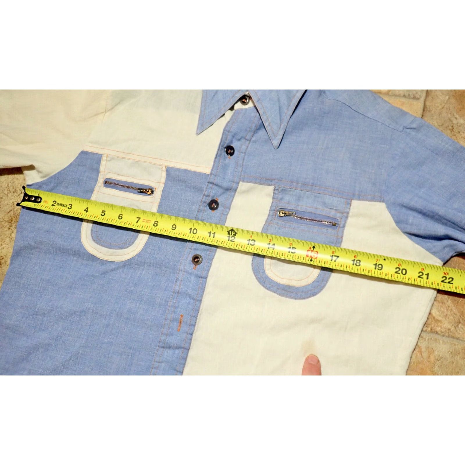 Vintage VINTAGE Alfie California Mens 2 Tone Button Shirt M Blue White Unique Dagger Collar Size US M / EU 48-50 / 2 - 7 Thumbnail