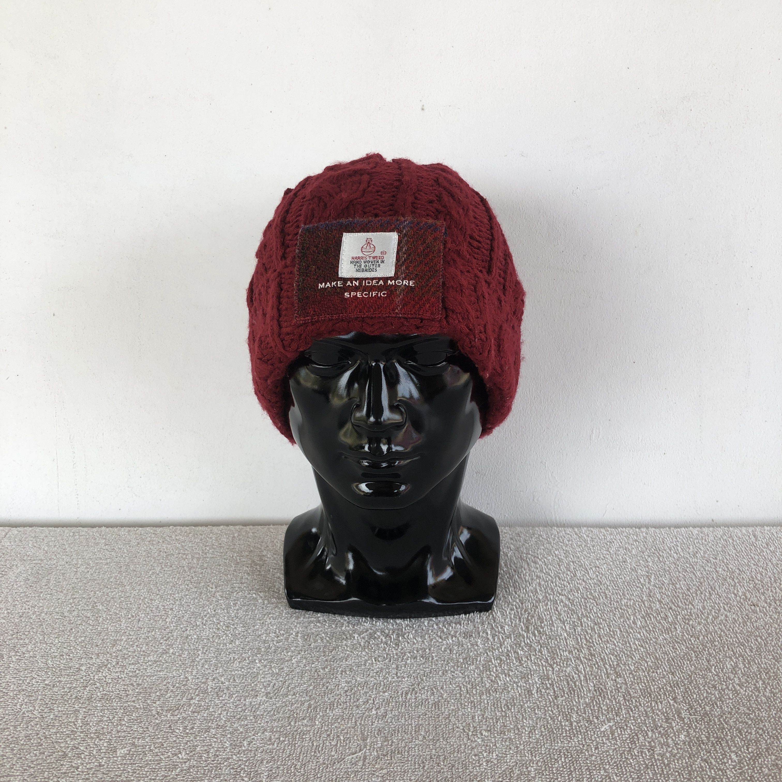 Harris Tweed Vintage 90s Harris Tweed Beanie Cable Knit Snow Caps Hats Size ONE SIZE - 2 Thumbnail