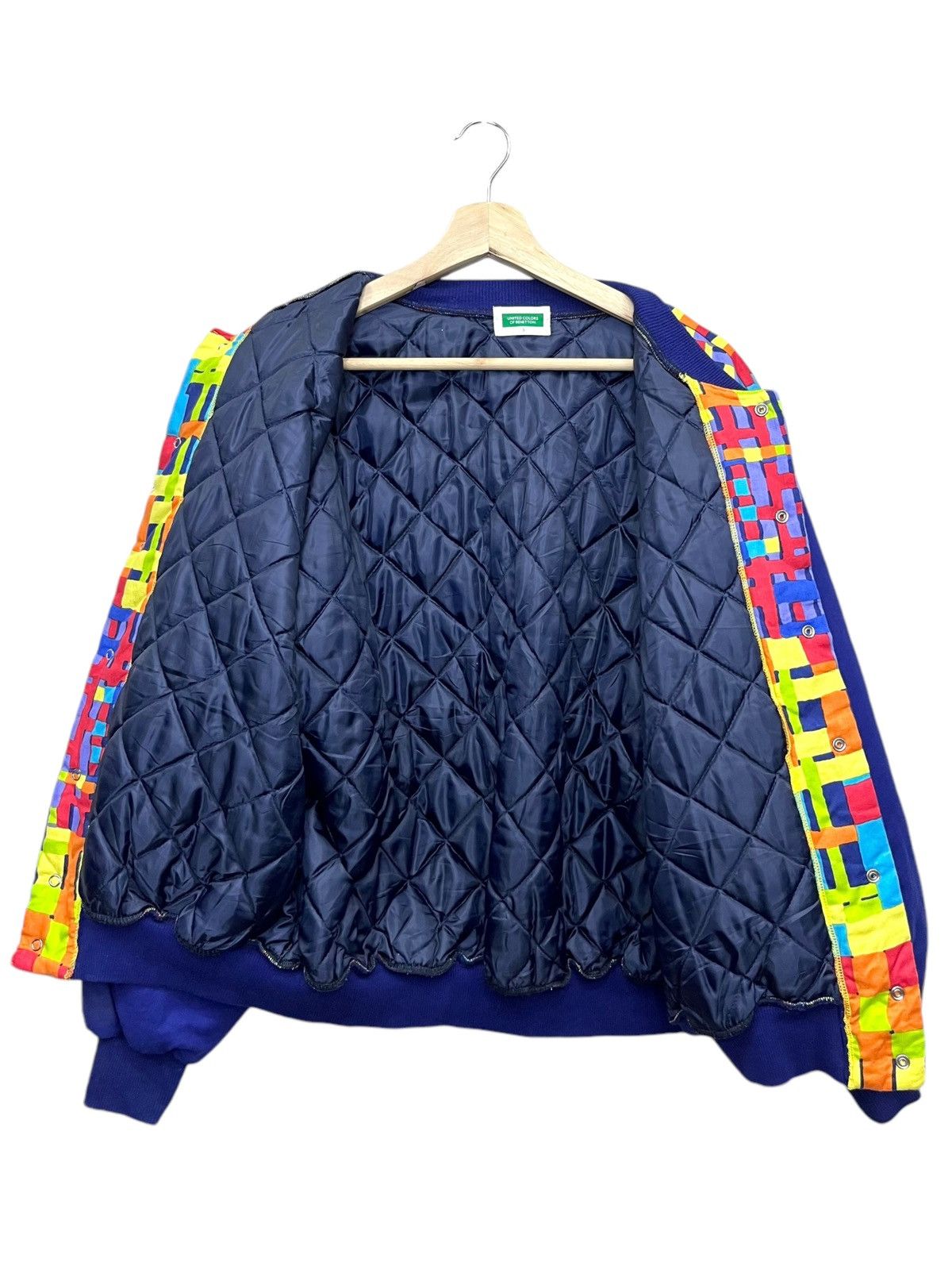 United Colors Of Benetton 🔥BENETTON Hype Multicolor Button-up Bomber Jacket Size US M / EU 48-50 / 2 - 8 Thumbnail