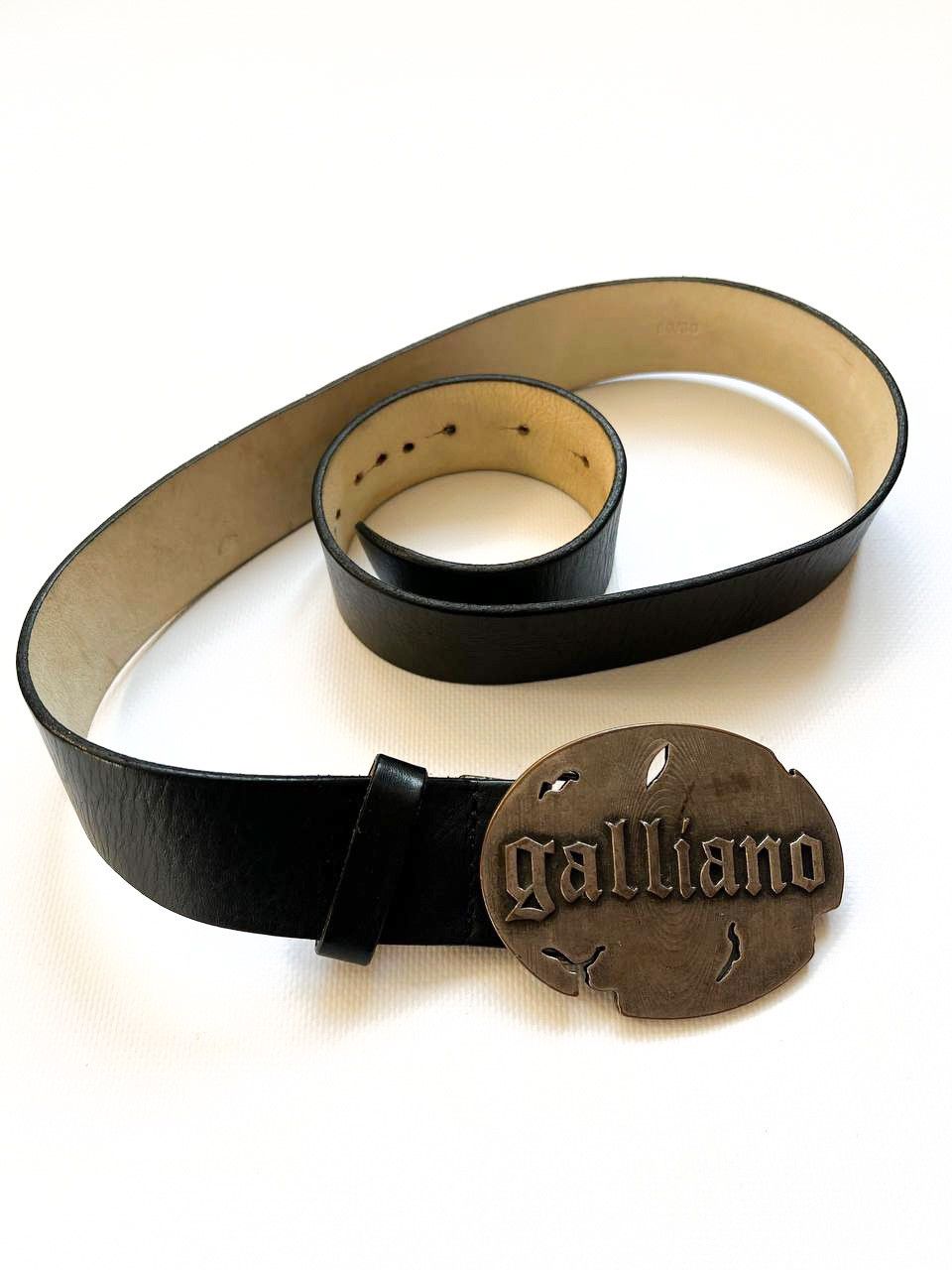 Dior × John Galliano × Vintage Vintage Galliano leather belt by Dior gothic punk big buckle Size ONE SIZE - 2 Thumbnail