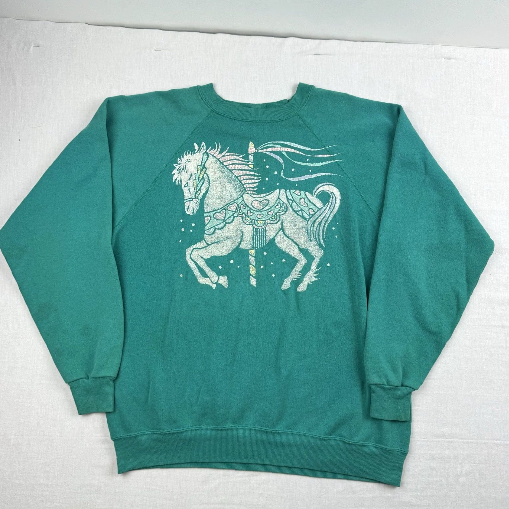 Hanes VINTAGE Hanes Sweatshirt Adult XL Blue Solid Pullover 90s Horse Fair Mens Size US XL / EU 56 / 4 - 2 Thumbnail