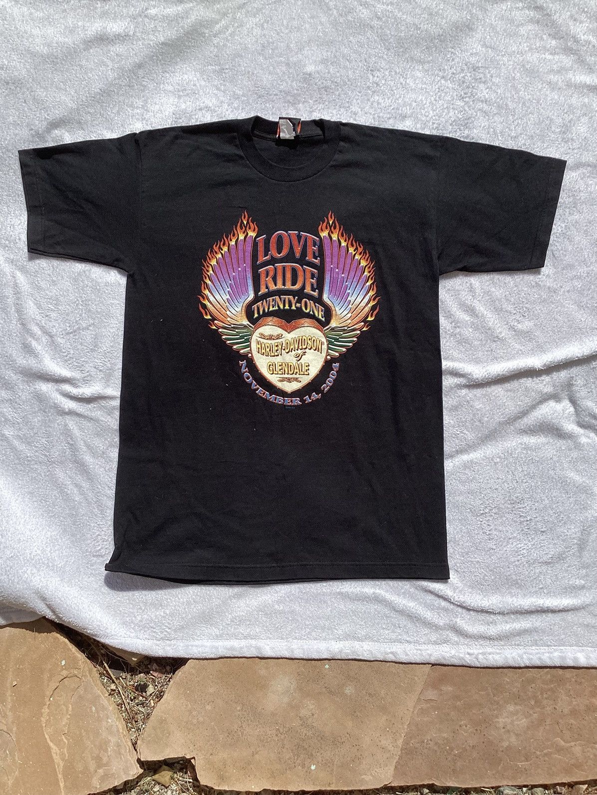 Harley Davidson × Vintage Vintage 2004 Harley Davidson of Glendale love ride T-shirt Size US L / EU 52-54 / 3 - 1 Thumbnail