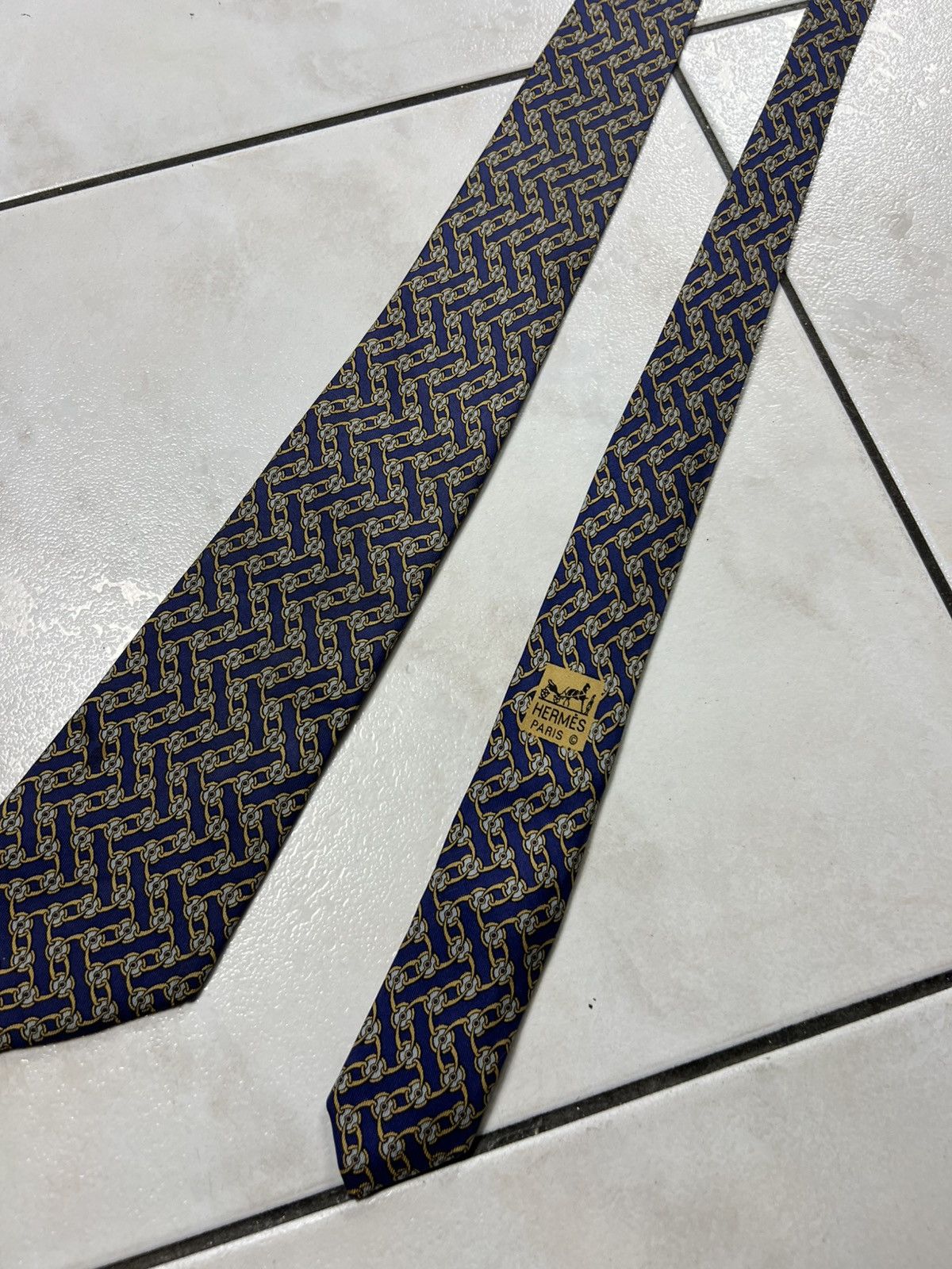 Hermes Vintage Hermes Paris silk tie monogram 7267 MA Size ONE SIZE - 7 Thumbnail