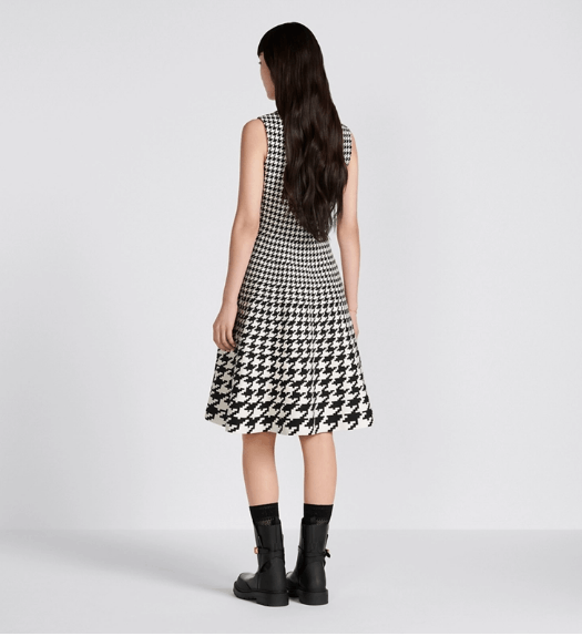 Dior o1w1db10525 214L01 Mid-Length Dress in Black/White Size M / US 6-8 / IT 42-44 - 6 Thumbnail