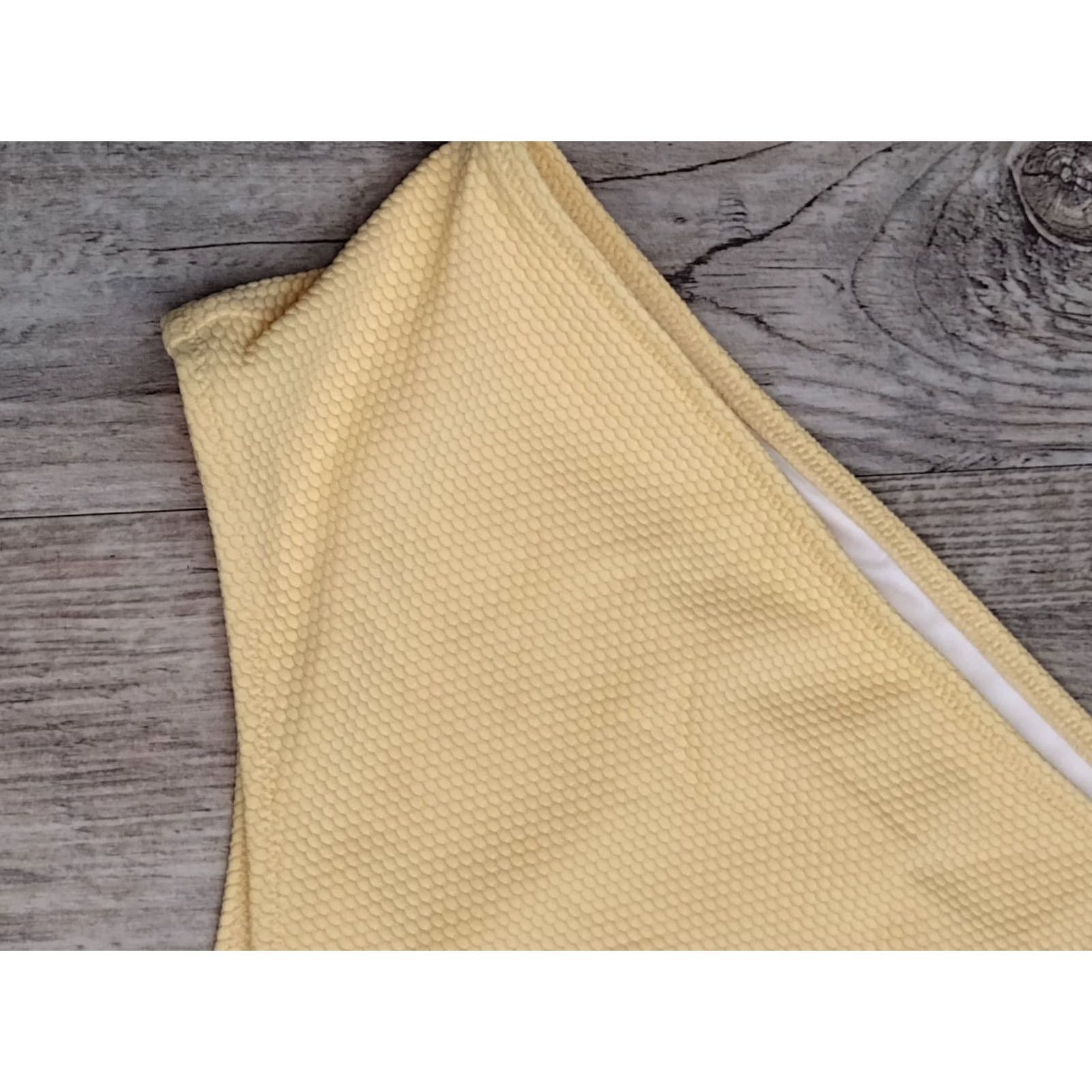 Vintage Shade & Shore Bikini Bottoms Women Yellow Ribbed L Bikini Bottoms Swimsuit Beach 90s Womens Size 36" / US 14 / IT 50 - 7 Thumbnail