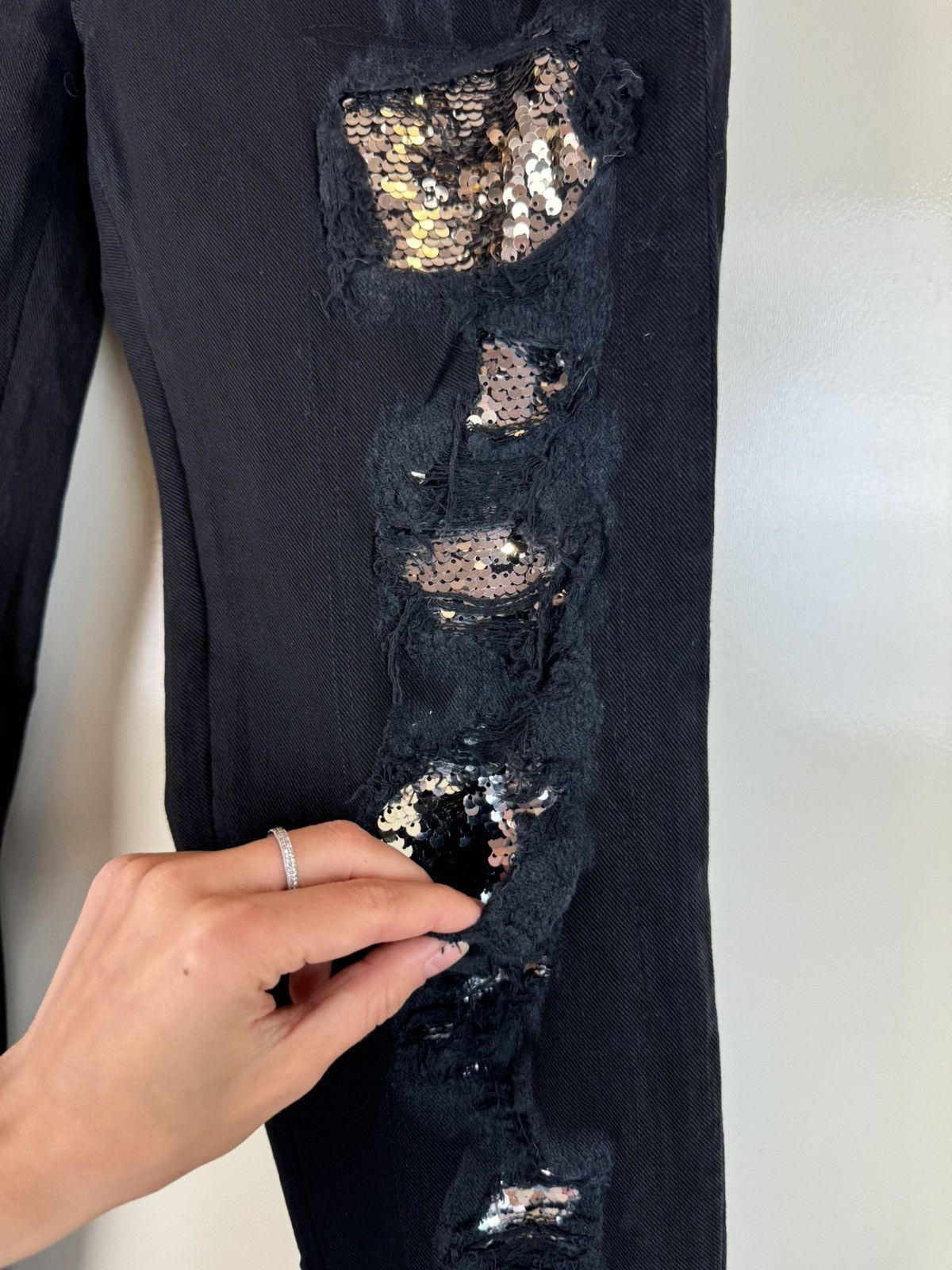 Just Cavalli Roberto Cavalli Y2K streetwear jeans sequins distressed 29 Size 29" - 8 Thumbnail