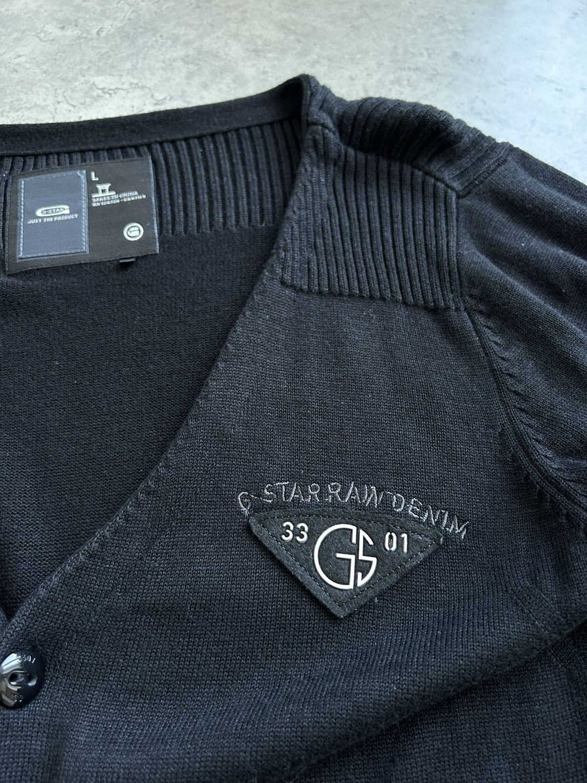 G-Star × Vintage G - Star RAW Knit Long Black Cardigan Jumper Size L / US 10 / IT 46 - 9 Thumbnail