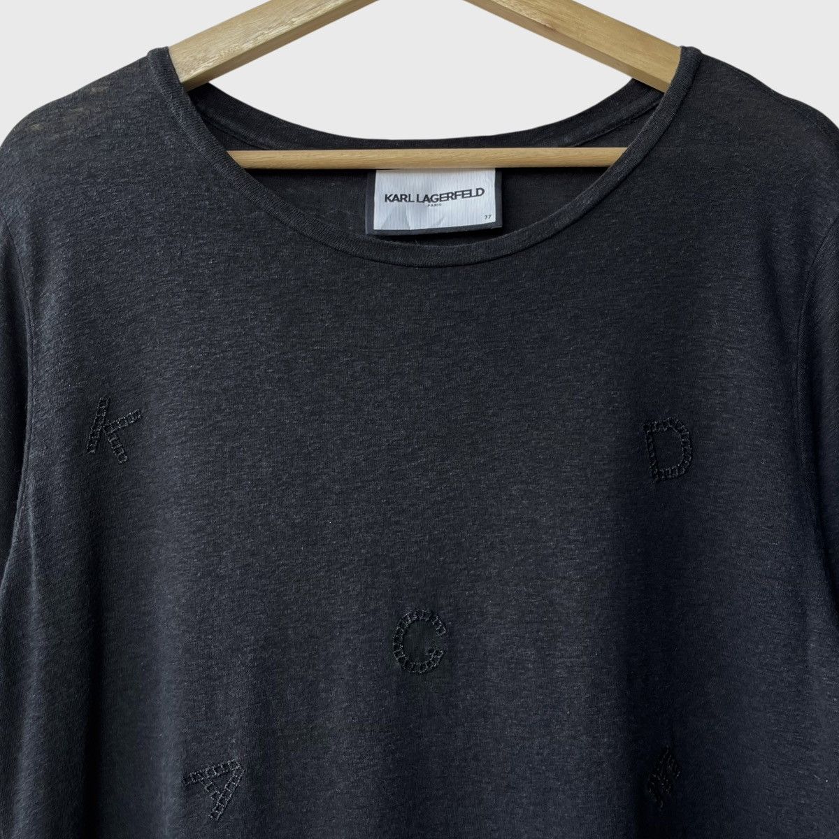 Karl Lagerfeld Karl Lagerfeld Paris Linen Rayon WMN Designer Tee Size M / US 6-8 / IT 42-44 - 3 Thumbnail