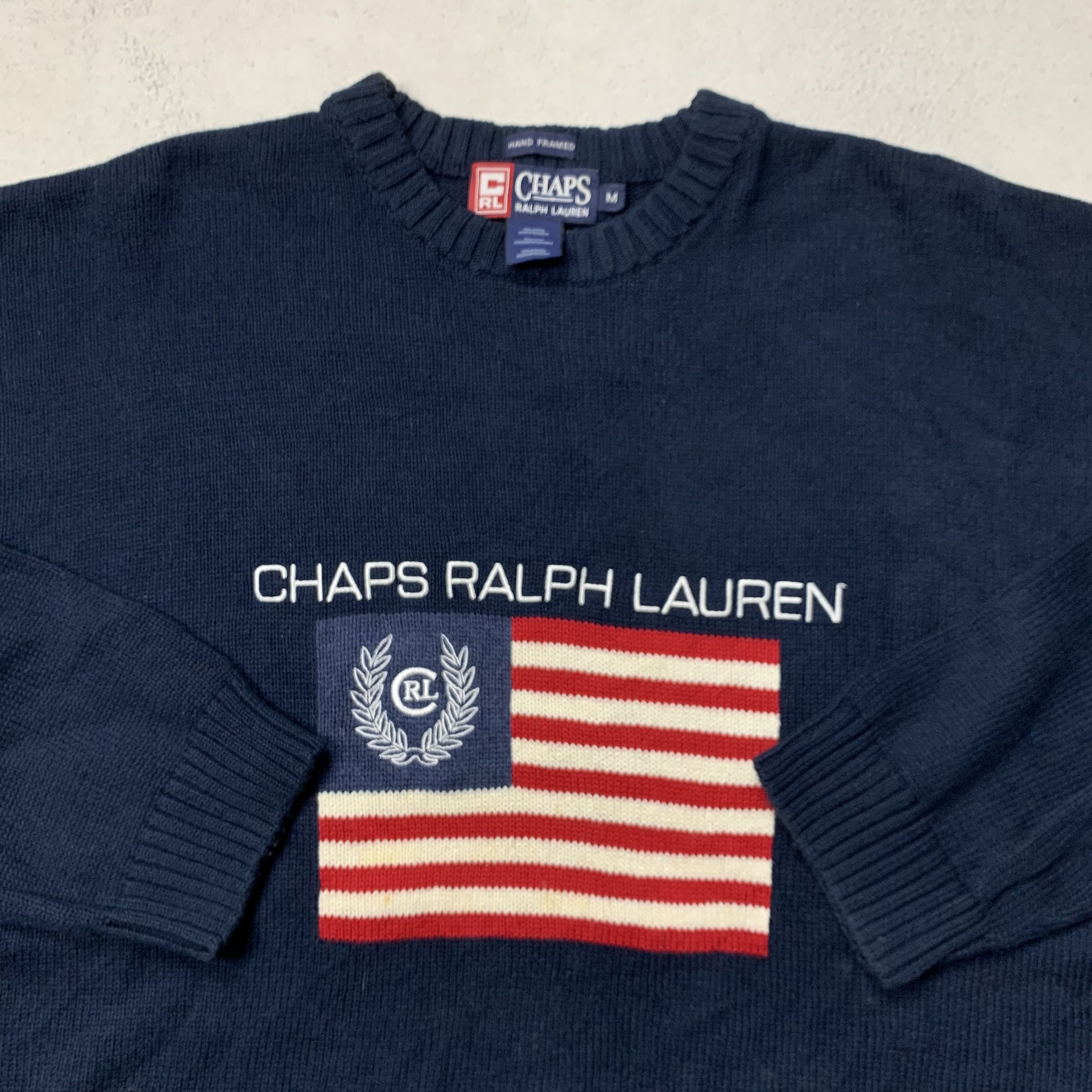 Chaps Ralph Lauren Vintage Chaps Ralph Lauren Hand Framed Knit Sweater Jumper Size US M / EU 48-50 / 2 - 2 Thumbnail
