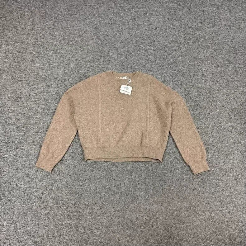 Hermes Hermes Camel Short Geometric Jacquard Cashmere Knit Top Size S / US 4 / IT 40 - 1 Thumbnail