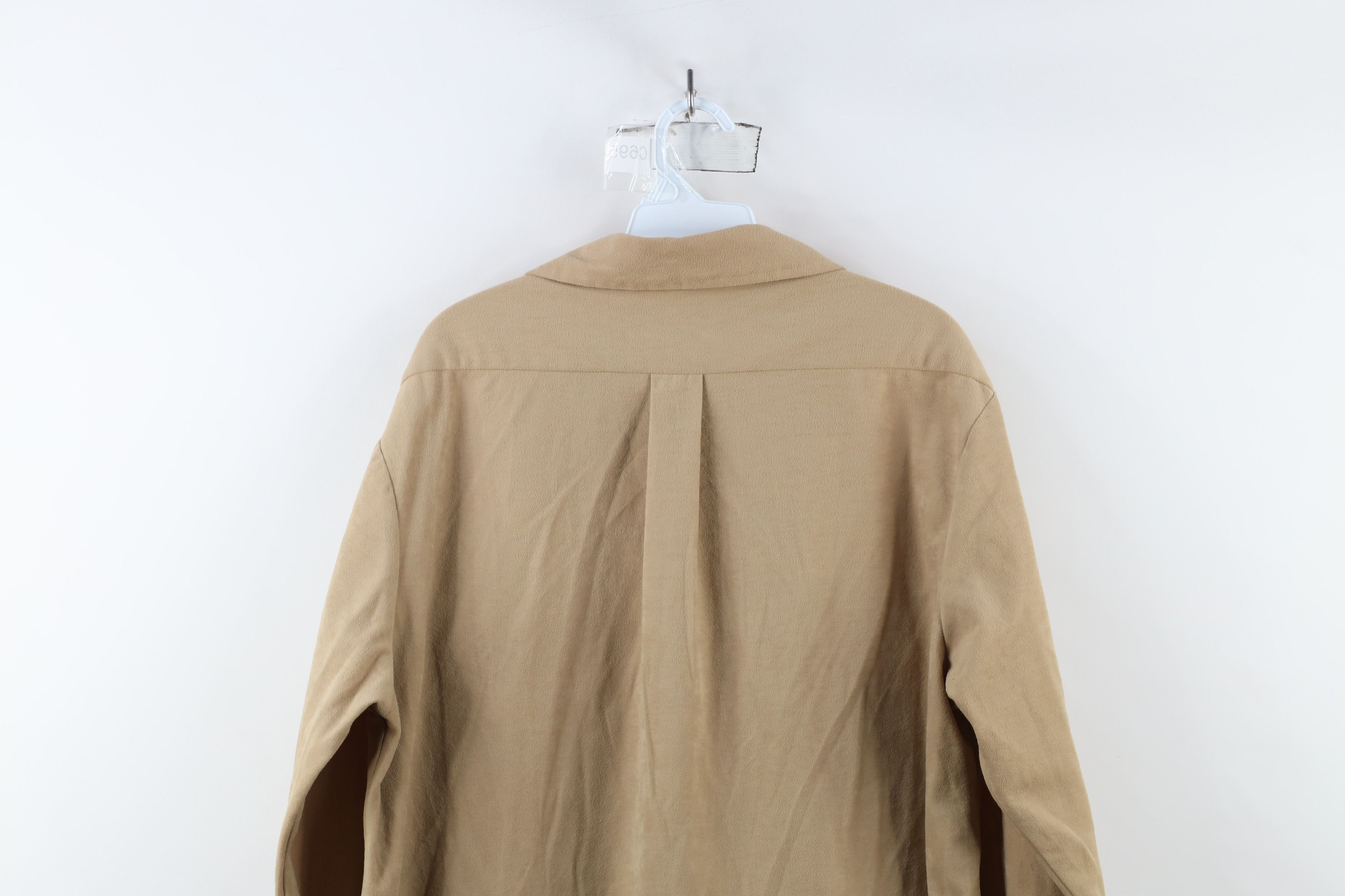 Vintage Vintage 70s Streetwear Cloth Collared Button Shirt Beige Size US L / EU 52-54 / 3 - 11 Thumbnail