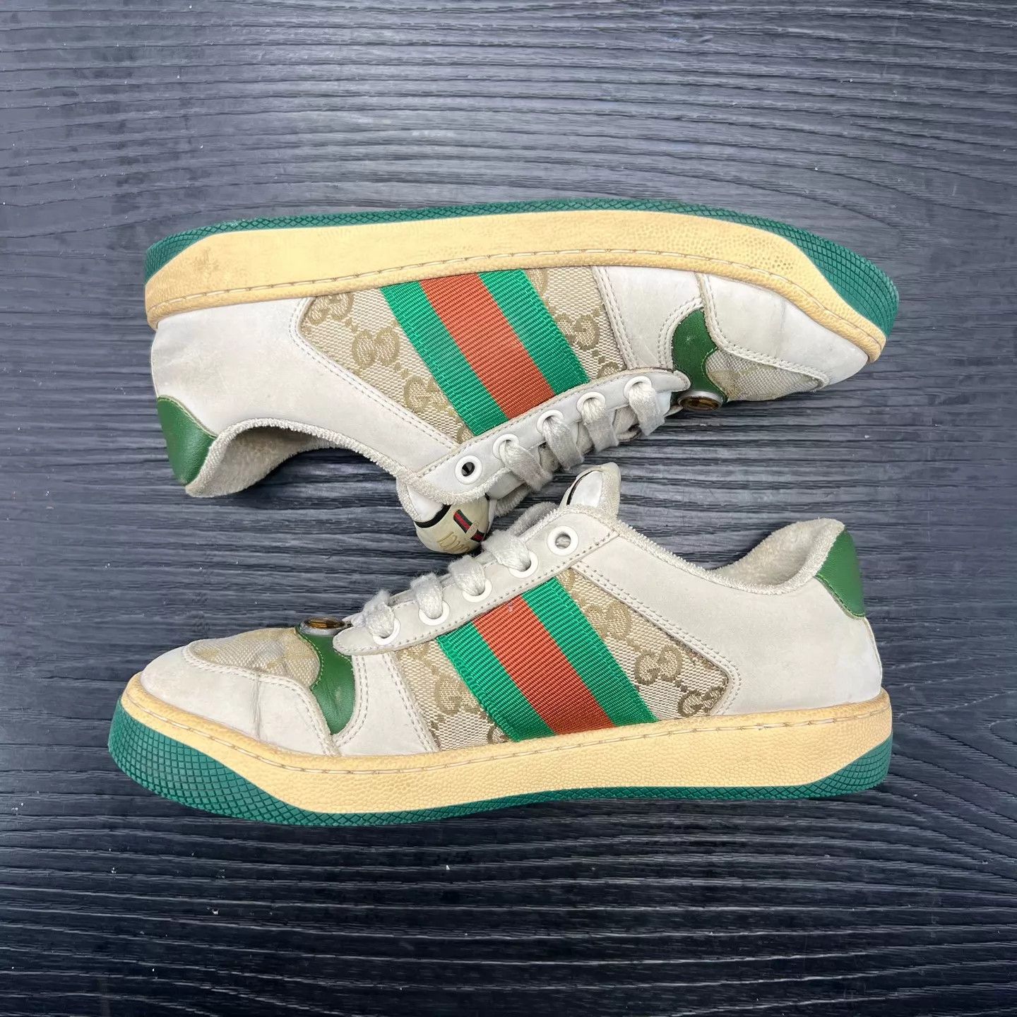 Gucci Gucci Distressed Sneaker Gray-Green Women's 35.5 Size US 5 / IT 35 - 2 Thumbnail