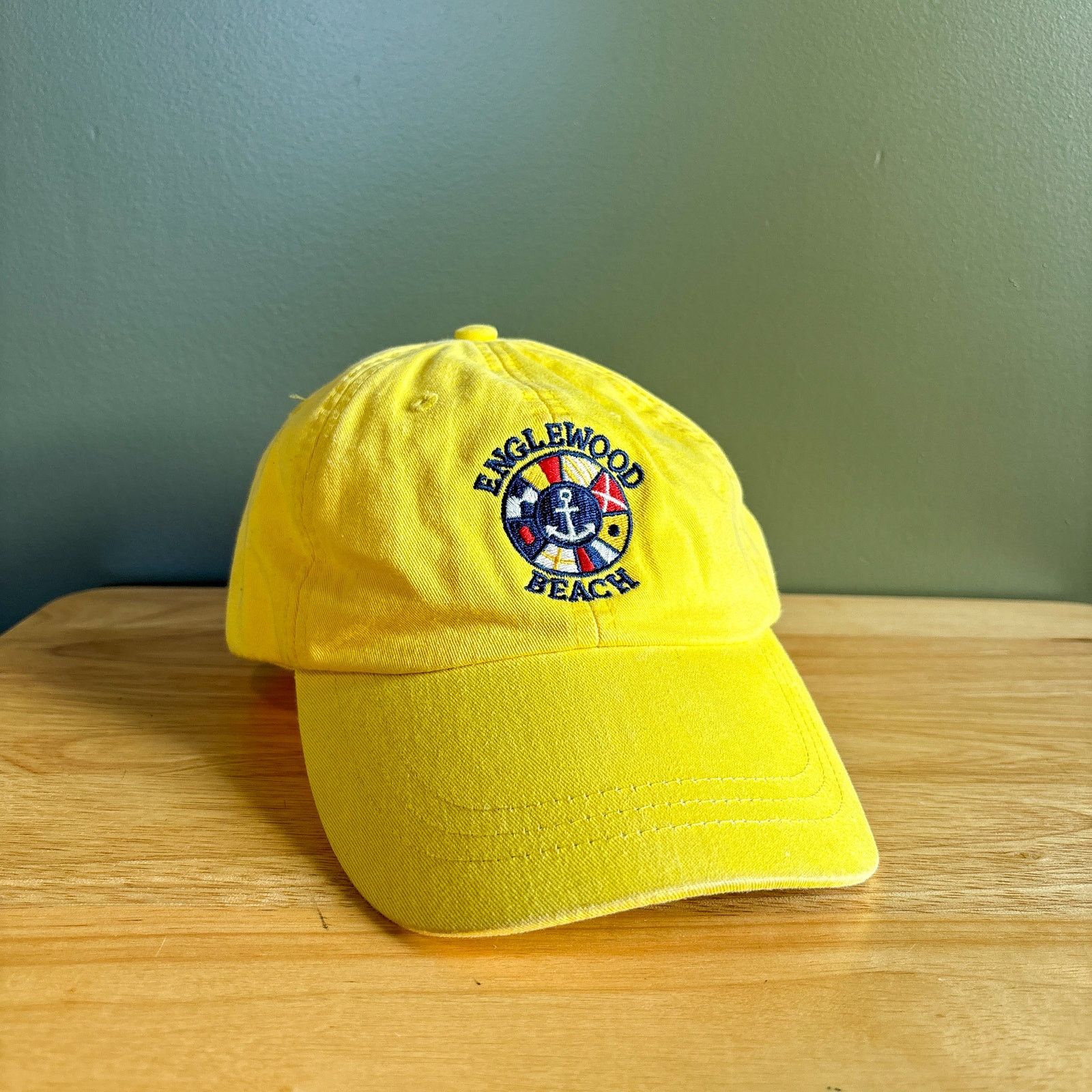 Adams Englewood Beach Florida Adams Yellow Leather Strapback Hat Size ONE SIZE - 1 Thumbnail
