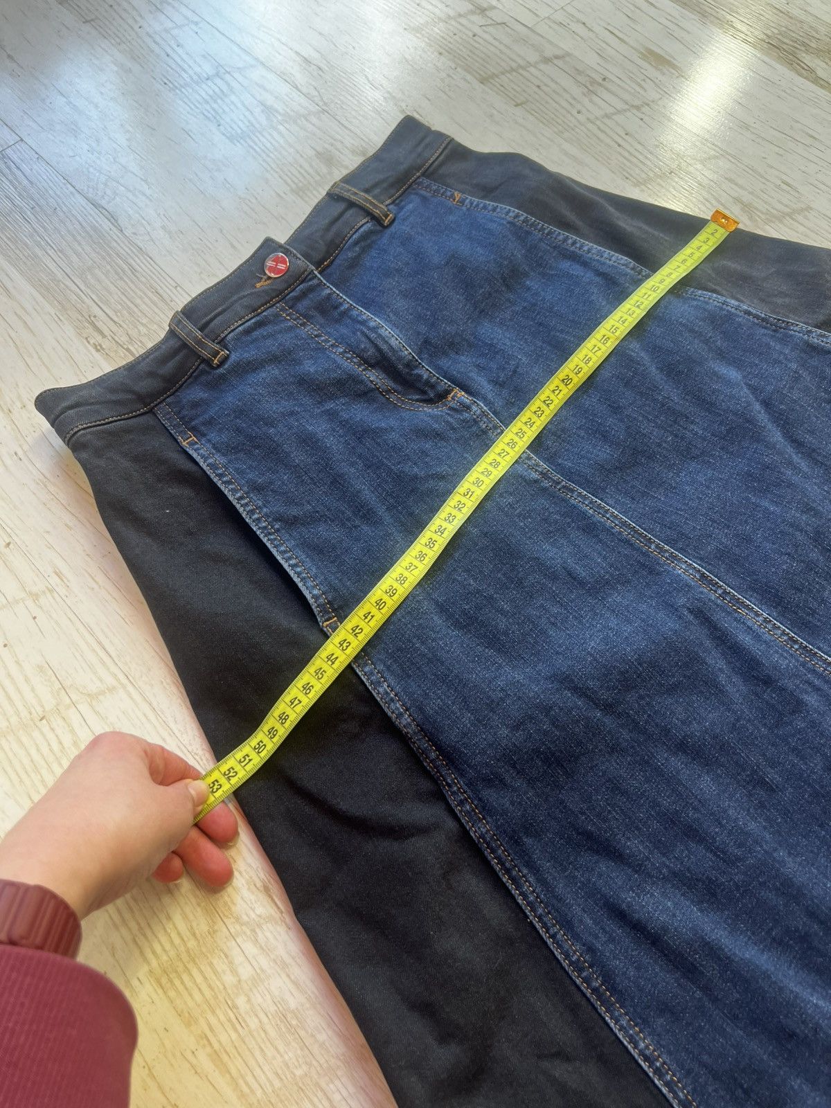 ME+EM ME+EM Denim Midi Skirt A-Line Blue Black Size 8 Size 27" / US 4 / IT 40 - 12 Thumbnail