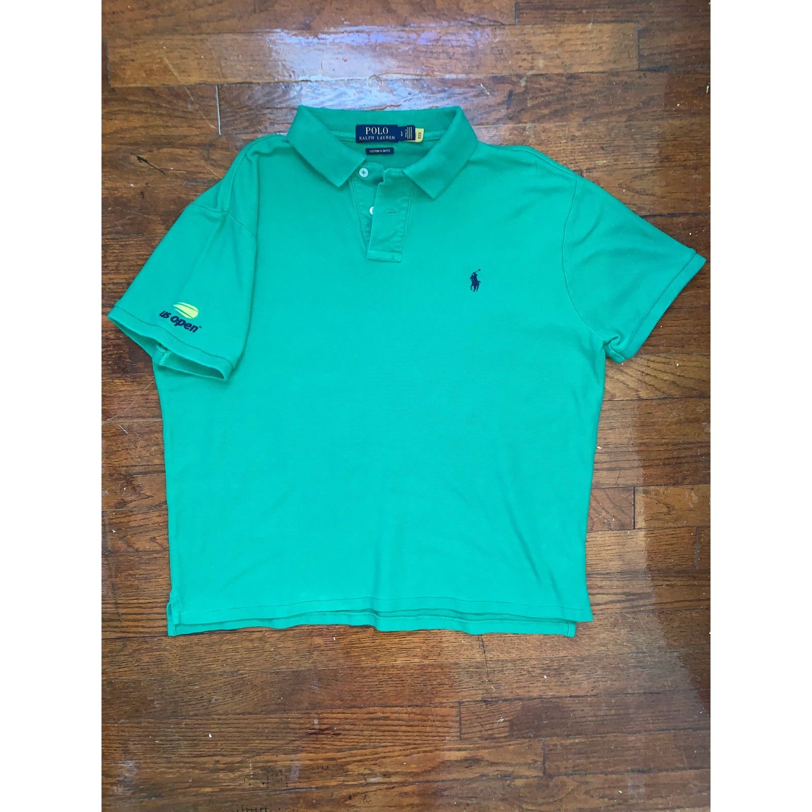 Other × Polo Ralph Lauren US Open Tennis Polo Shirt Womens Large Green Slim Fit Size L / US 10 / IT 46 - 2 Thumbnail