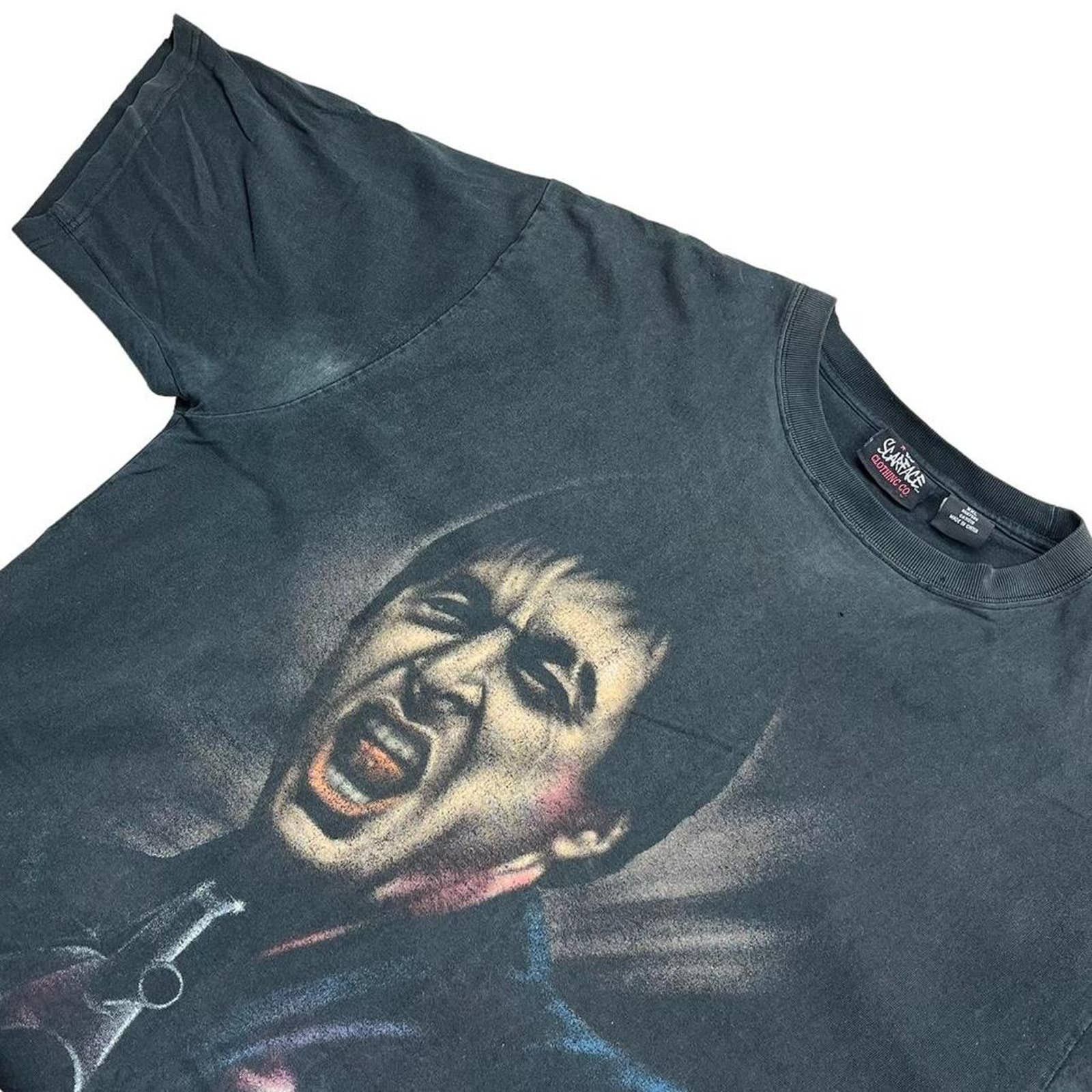 image of Vintage Scarface Tony “I Take You All To Hell” T Shirt in Black, Men's (Size 2XL)