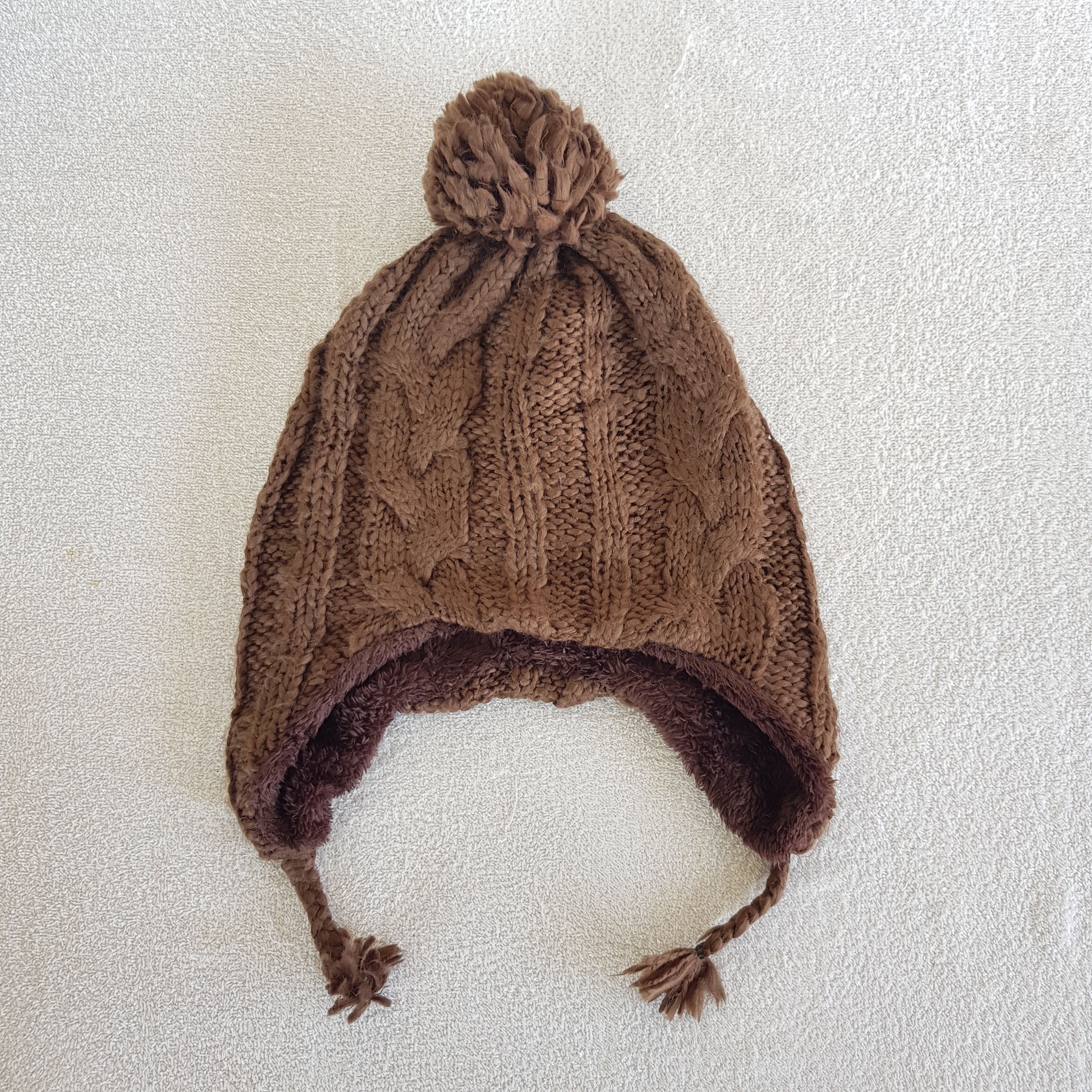 Japanese Brand Vintage Cable Knit Earflap Beanie Fleece Fur Snow Caps Hats Size ONE SIZE - 5 Thumbnail