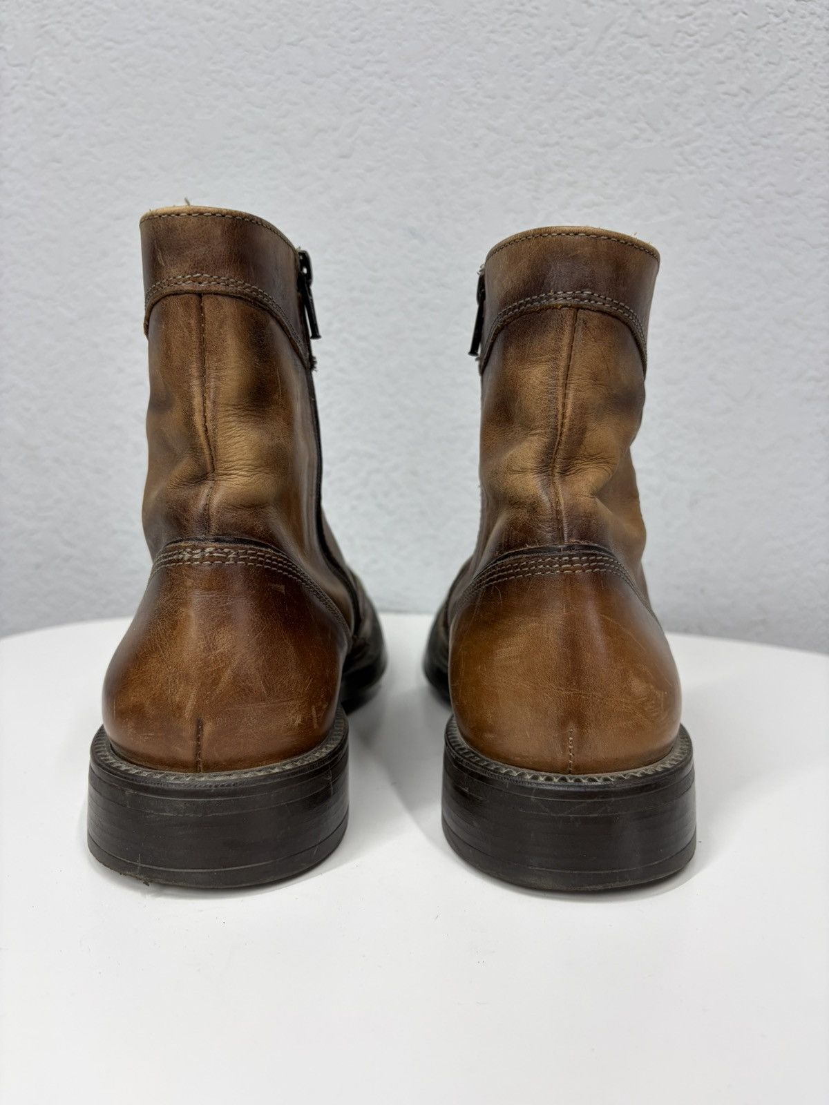 Hedi Slimane Vintage Y2K Black Leather Side Zip Boots Guidi Marsell Style Size US 9 / EU 42 - 7 Thumbnail