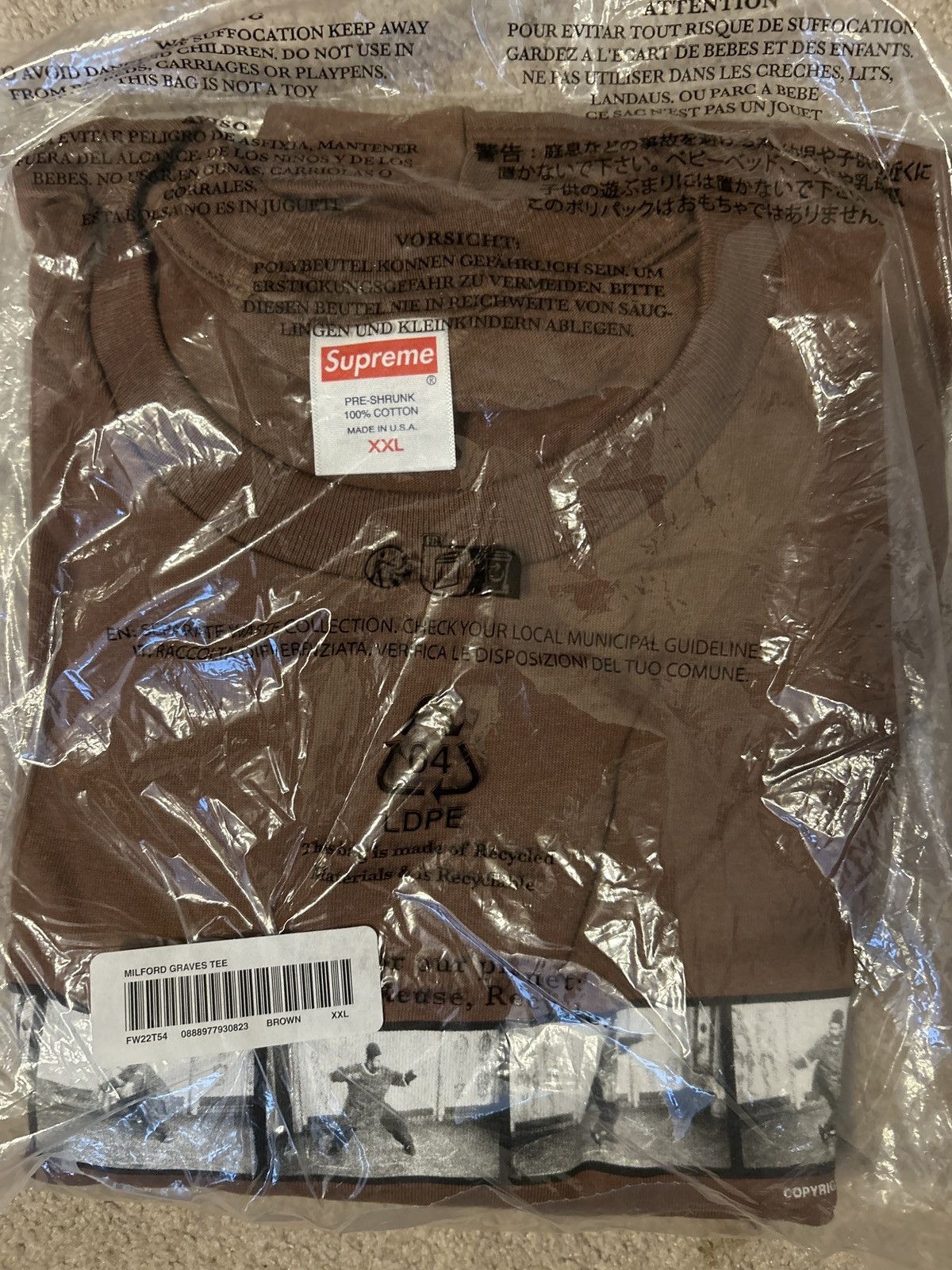 Supreme Supreme Milford Graves Tee 'Brown' Size US XXL / EU 58 / 5 - 3 Thumbnail