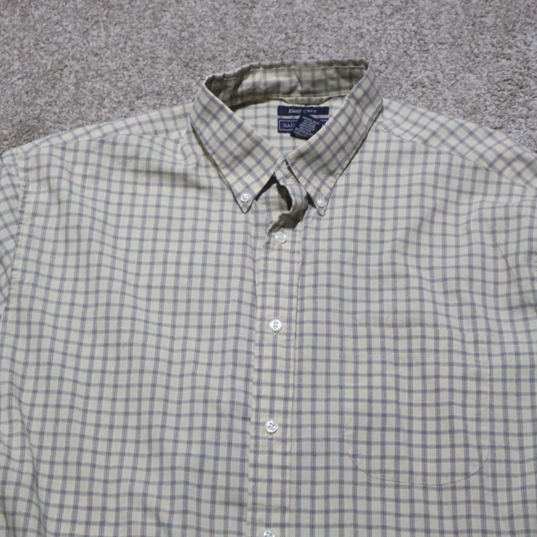 Vintage Saddlebred Shirt Button-Up Long Sleeve Plaid Tan Brown Pocket Men L Size Size US L / EU 52-54 / 3 - 2 Thumbnail
