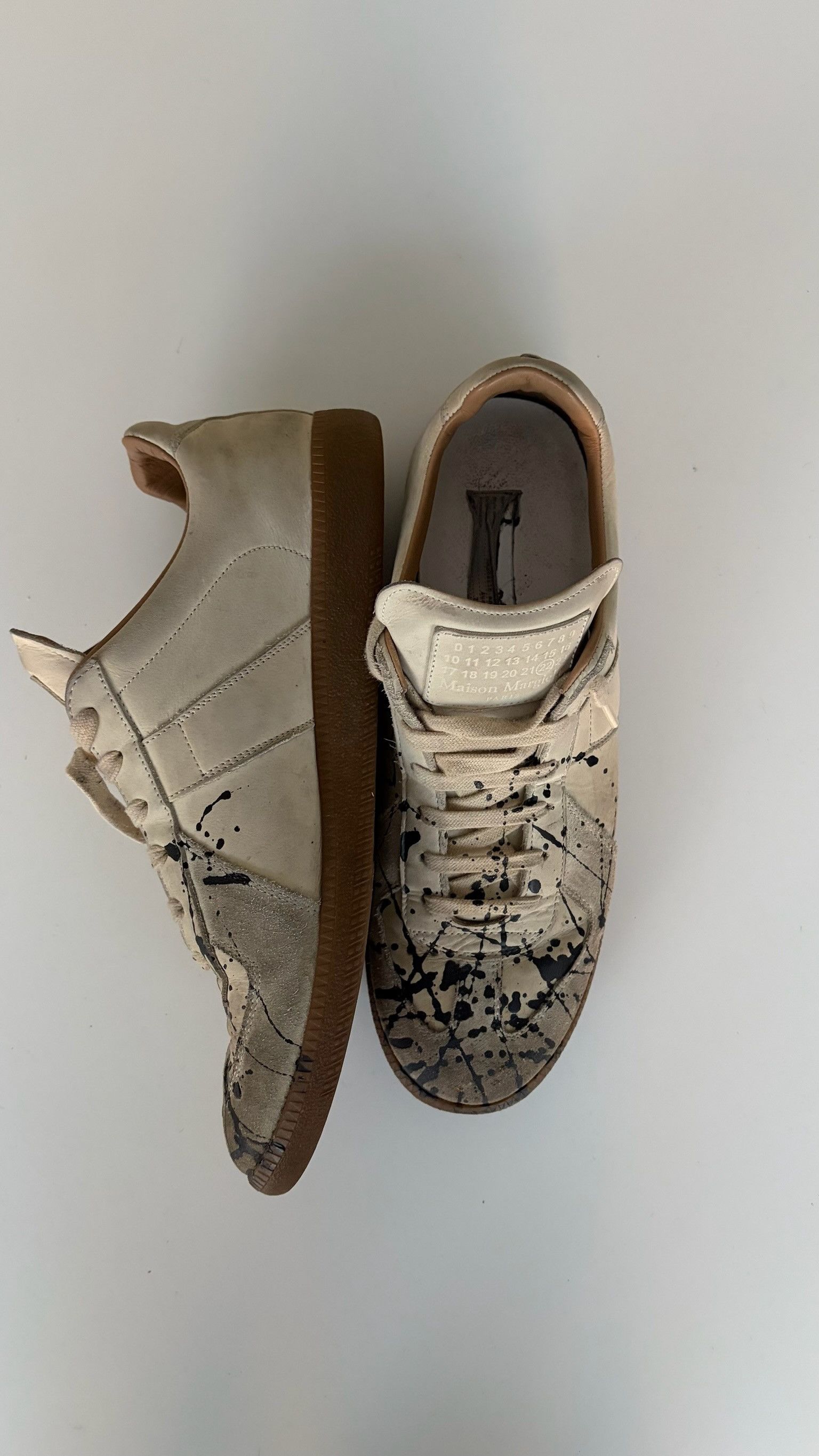 Maison Margiela Paint Splatter Replica Sneakers Size US 10 / EU 43 - 4 Thumbnail