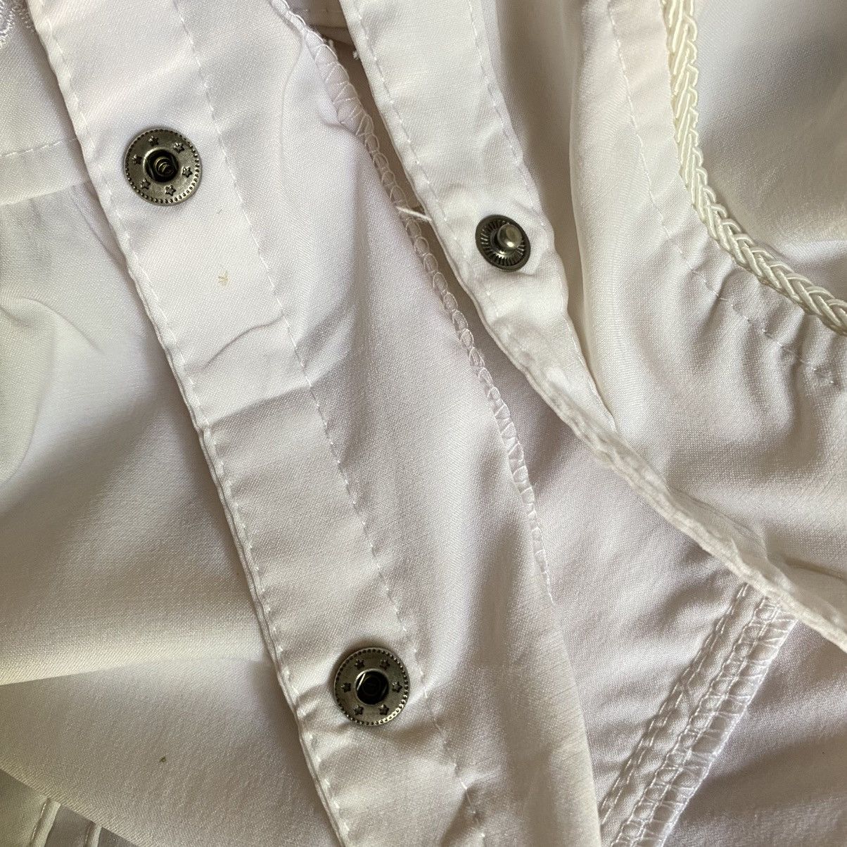 Japanese Brand Ozz Croce Y2K Punk White Embroidered Long Dress Shirt Size M / US 6-8 / IT 42-44 - 18 Thumbnail