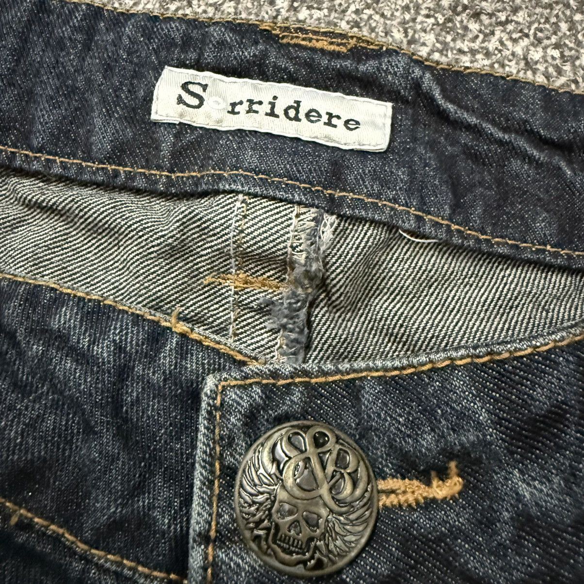 If Six Was Nine 🔥🇯🇵 Japanese Flared Cross Distressed Sorridere Jeans Size US 33 - 15 Thumbnail