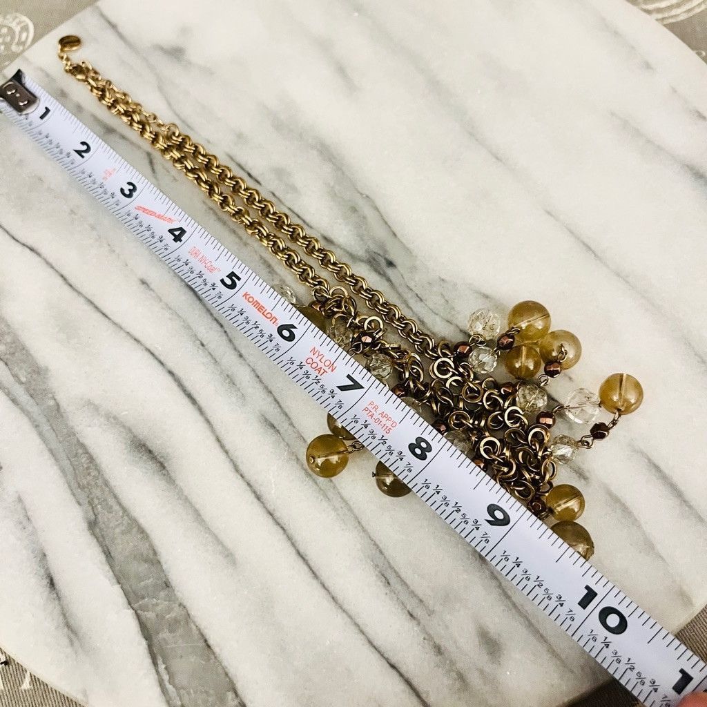 Talbots Talbots Glass Beaded Necklace Smoky Gray Clearly Beads Gold Size ONE SIZE - 5 Thumbnail