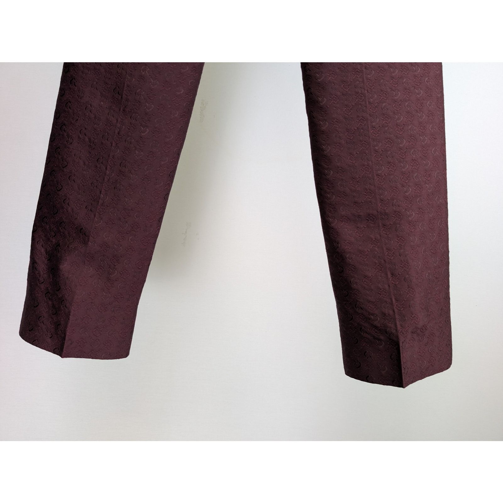 Gucci o1rshd1 Horsebit All Over Burgundy Slacks Pant in Purple Size US 30 / EU 46 - 8 Thumbnail