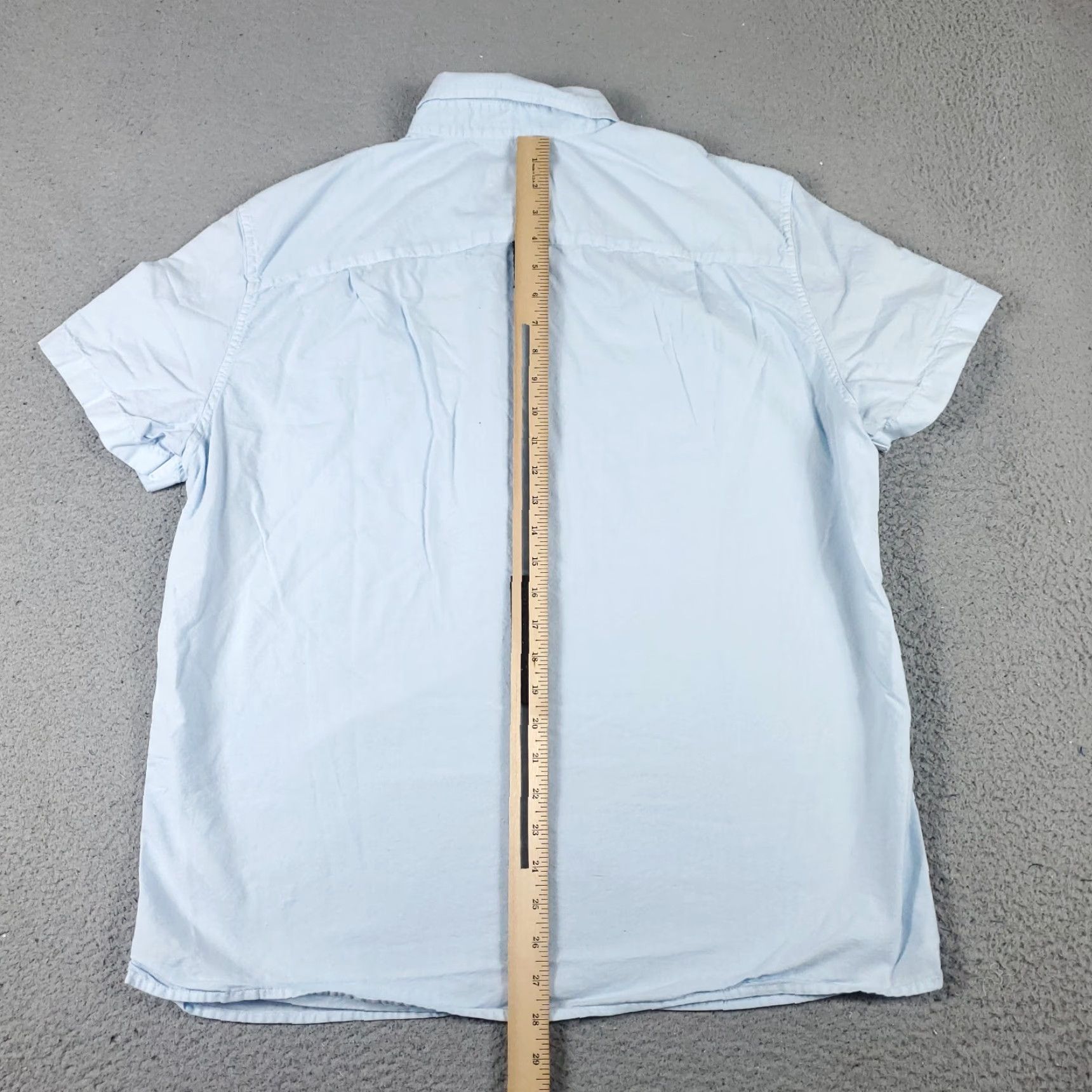 American Eagle Outfitters American Eagle Outfitters Shirt Men’s Large Blue Button-Up Short Sleeve Cotton Casual Size US L / EU 52-54 / 3 - 3 Thumbnail