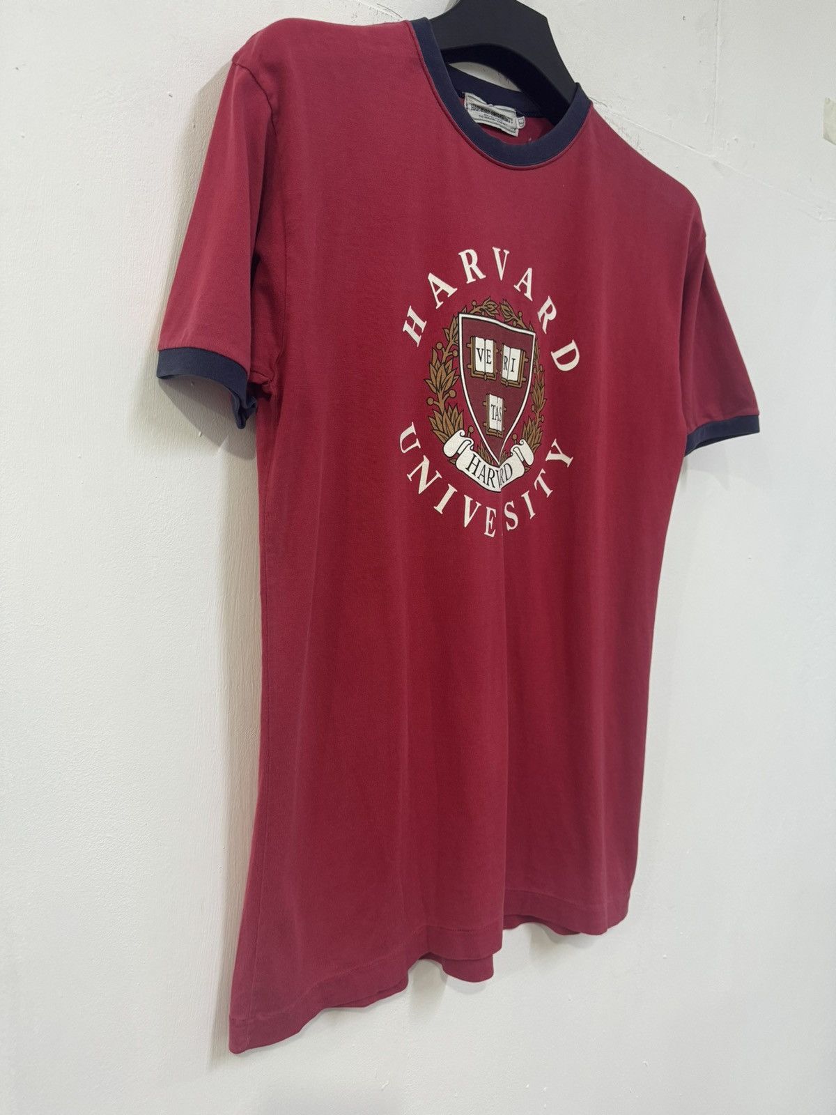 NHL × Vintage VINTAGE 90s HARVARD UNIVERSITY RINGER SINGLE STICH SHIRT Size US L / EU 52-54 / 3 - 3 Thumbnail