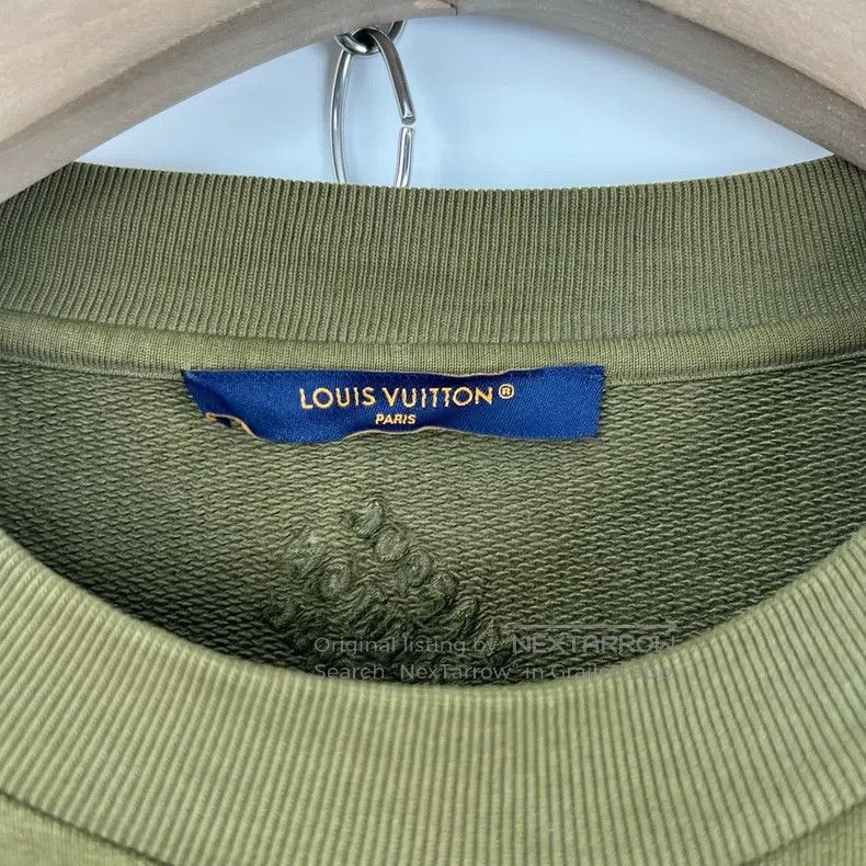 Louis Vuitton Louis Vuitton Army green studded logo sweatshirt Size US XXL / EU 58 / 5 - 3 Thumbnail