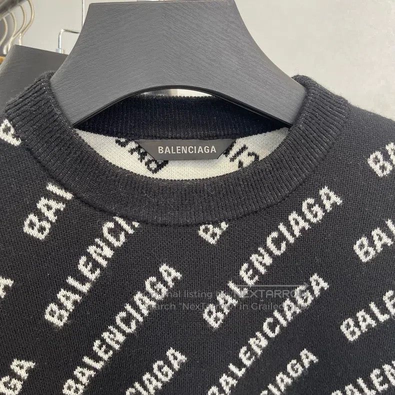 Balenciaga Balenciaga Logo Printed Knit Sweater Size US XS / EU 42 / 0 - 3 Thumbnail
