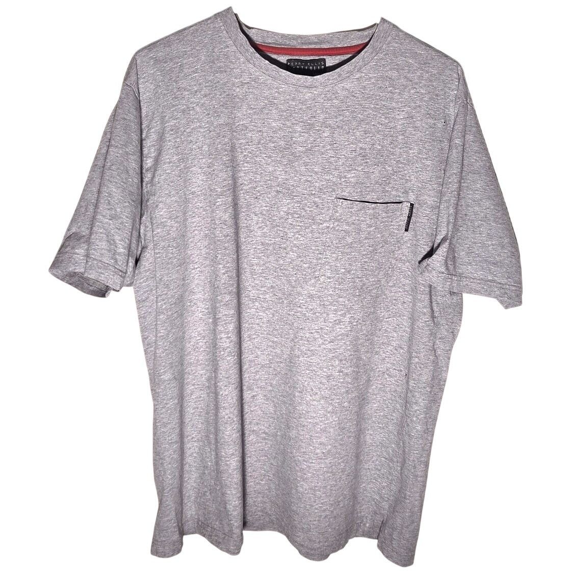 Perry Ellis Stylish Perry Ellis Men's Large Grey Pocket T-Shirt Size US L / EU 52-54 / 3 - 1 Thumbnail