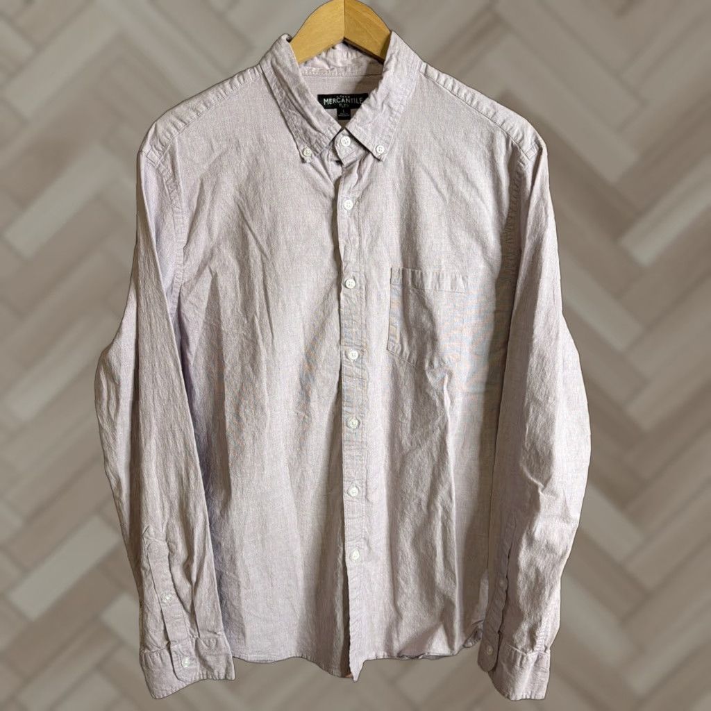 J.Crew J Crew Shirt Mens Large Mercantile Flex Slim Fit Purple Button Down Size US L / EU 52-54 / 3 - 1 Thumbnail