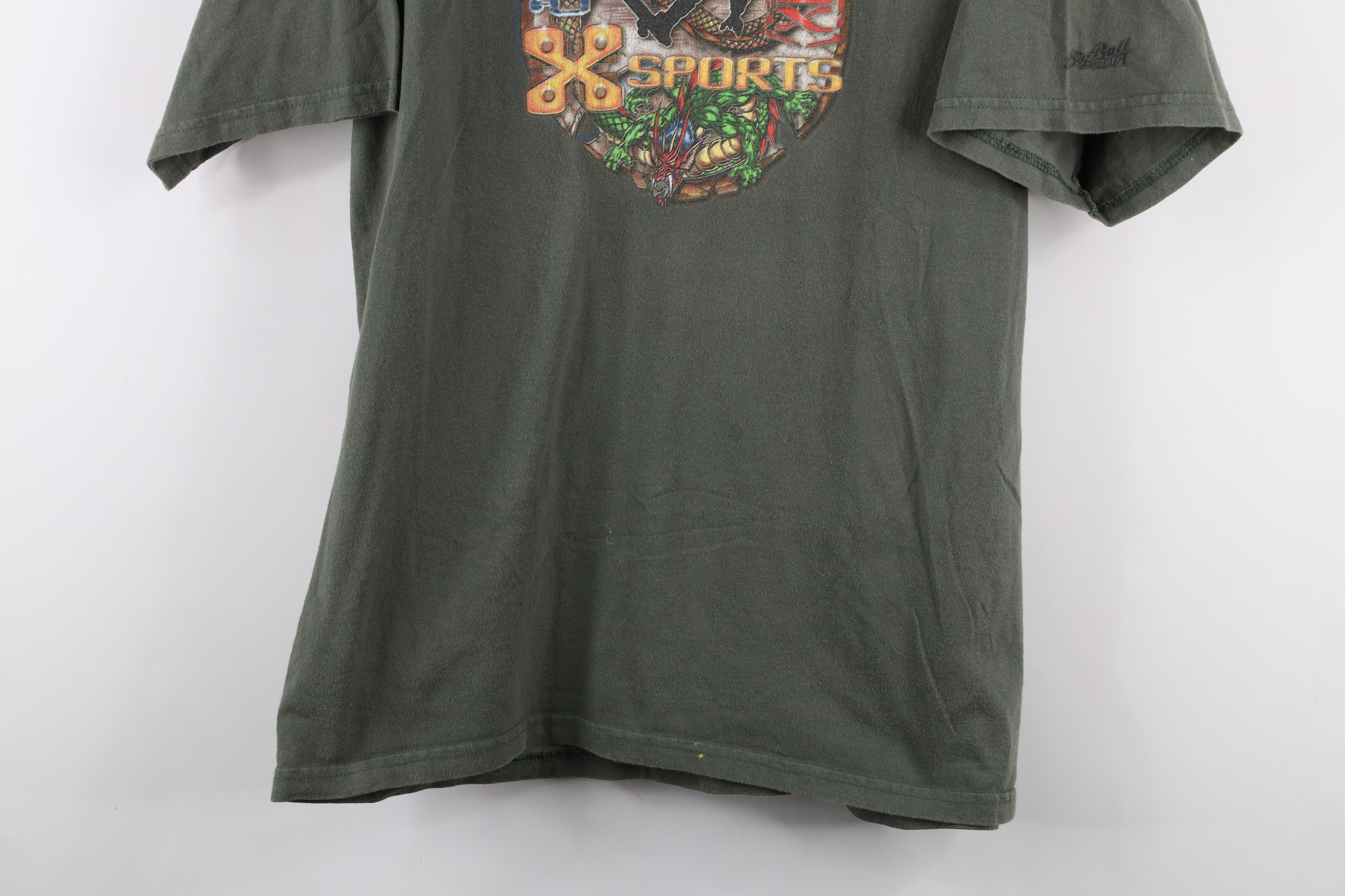 Vintage Vintage 90s Y2K Streetwear Dragon Skateboard T-Shirt Green Size US XL / EU 56 / 4 - 3 Thumbnail