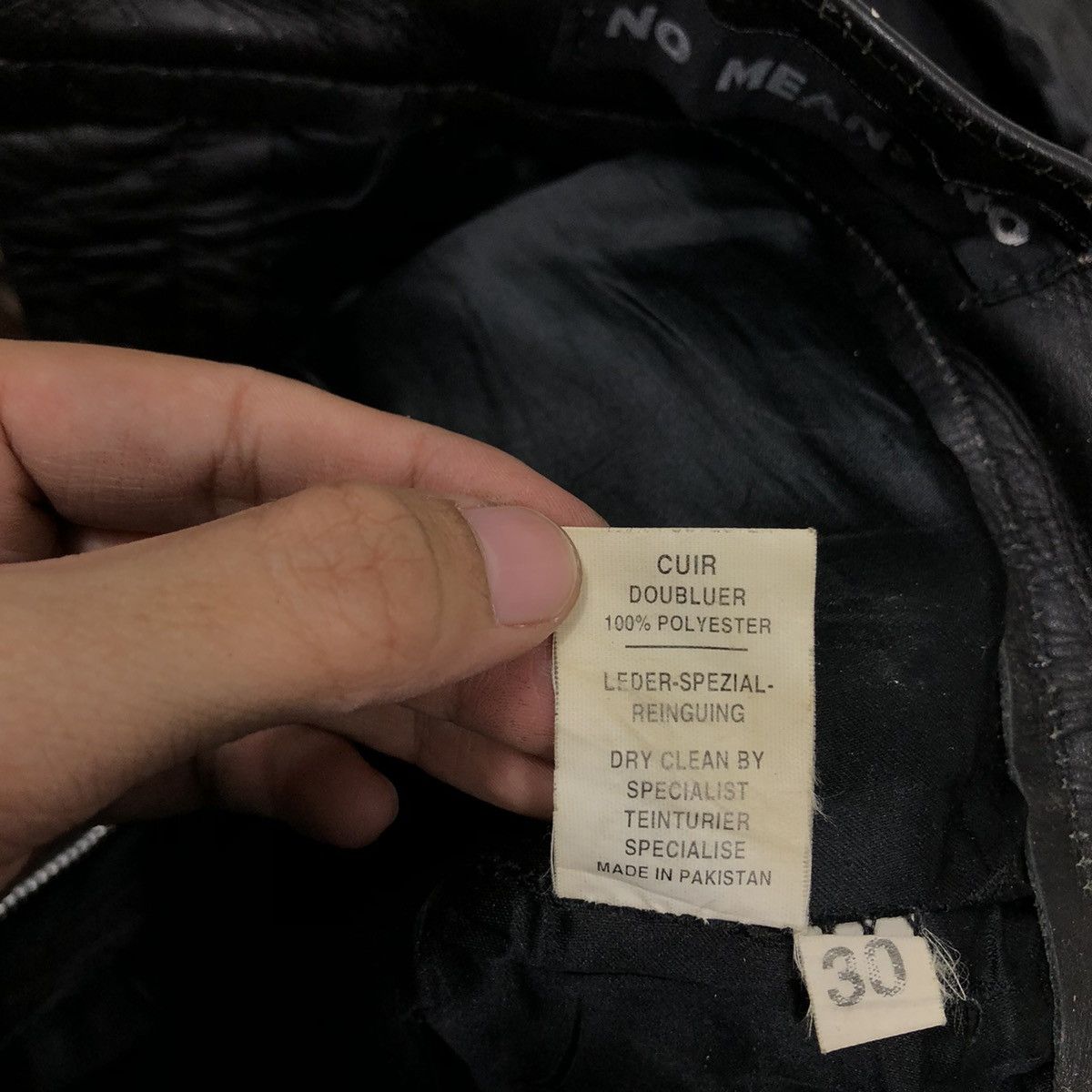 Genuine Leather 🔥Rich Black Vintage Biker Leather Pants Japan Size US 30 / EU 46 - 14 Thumbnail